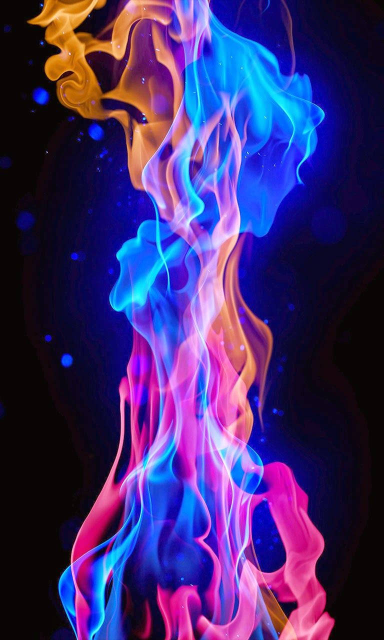 iPhone Fire, blue, red, HD Phone Wallpaper
