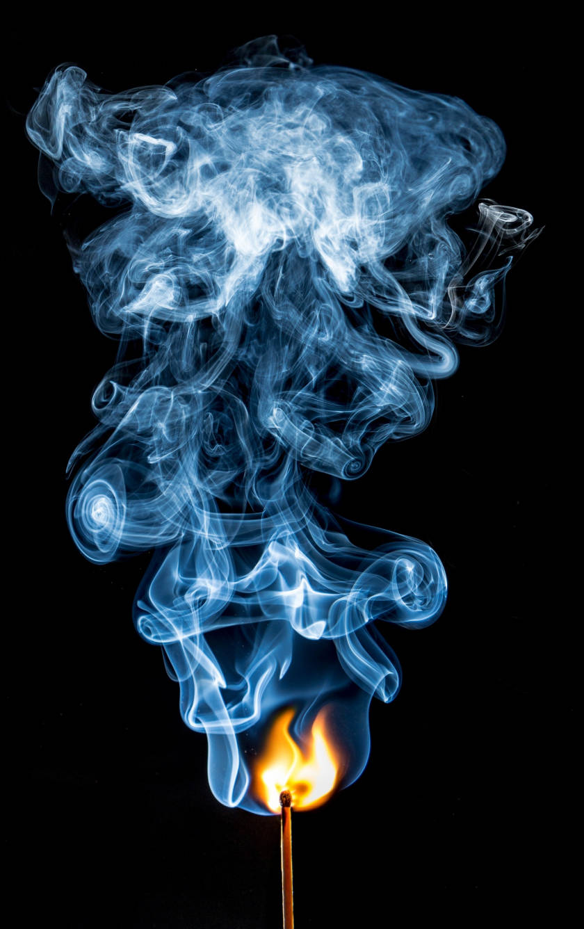 iPhone Fire, lit match, vibrant blue smoke, HD Phone Wallpaper