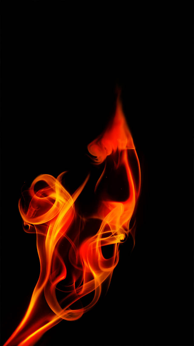 iPhone Fire, vibrant orange, red flames, SD Phone Wallpaper