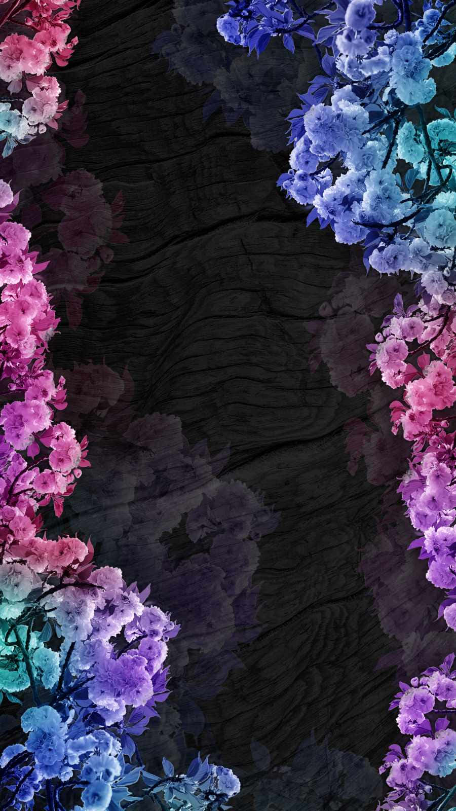 iPhone Flowers, pink, blue, HD Phone Wallpaper