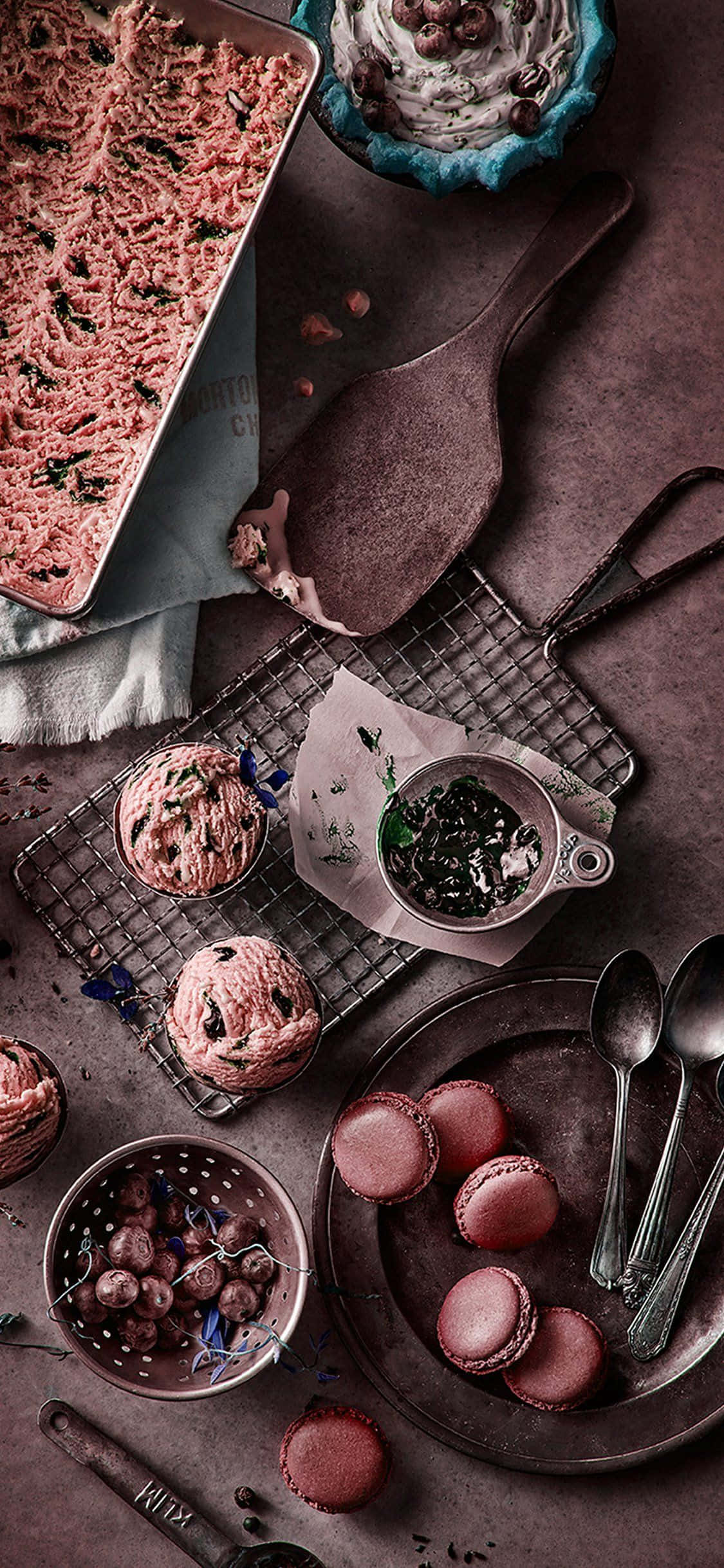strawberry cream cheesecake, rich pink chocolate desserts, macarons, Full HD Phone Wallpaper