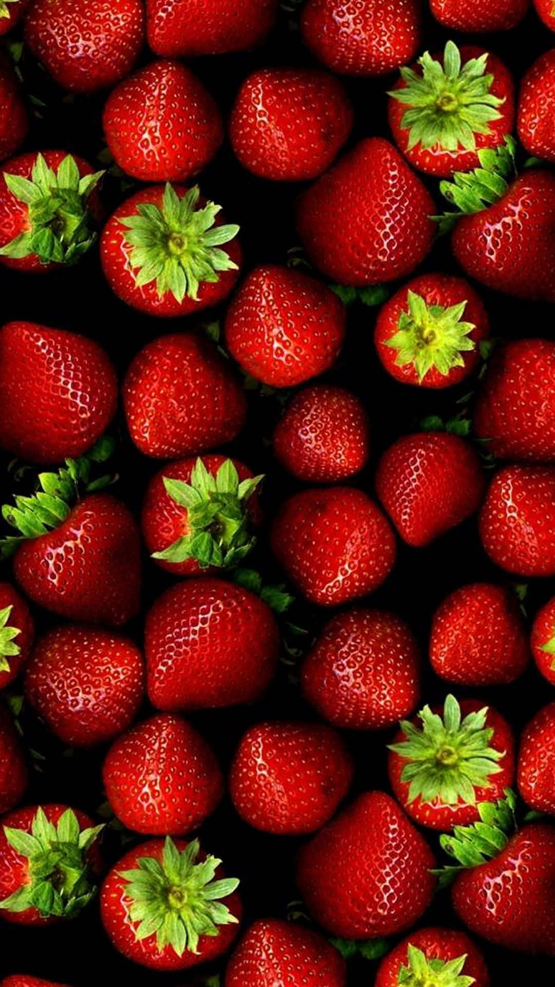 iPhone Food, strawberries, green tops, Full HD Phone Wallpaper