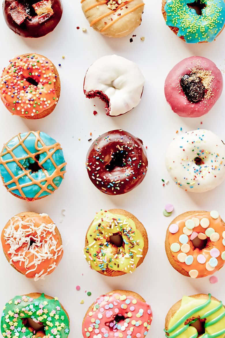 iPhone Food, glazed donuts, decorated donuts, SD Phone Wallpaper