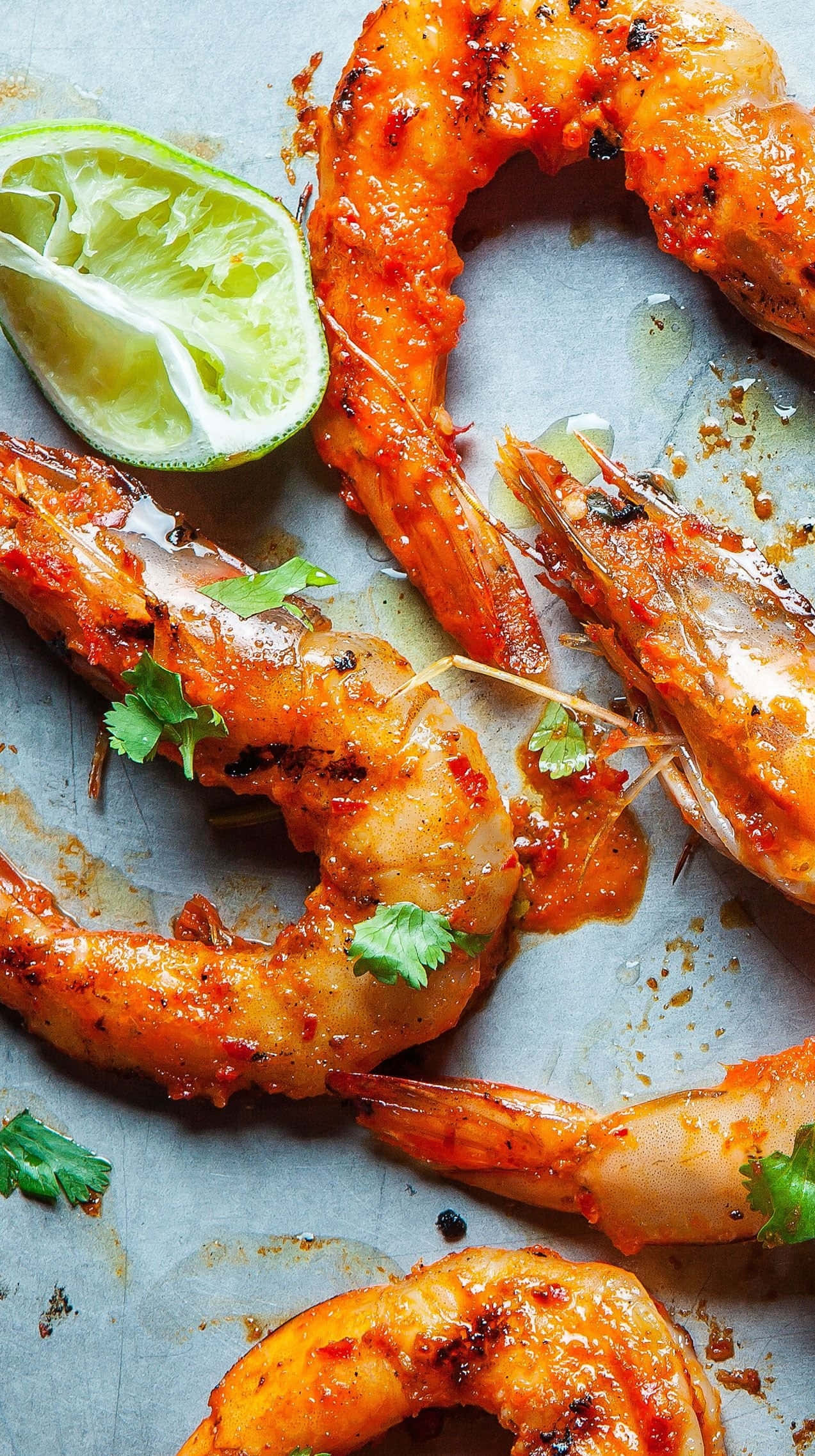 iPhone Food, buttered shrimp, spicy sauce, Full HD Phone Wallpaper