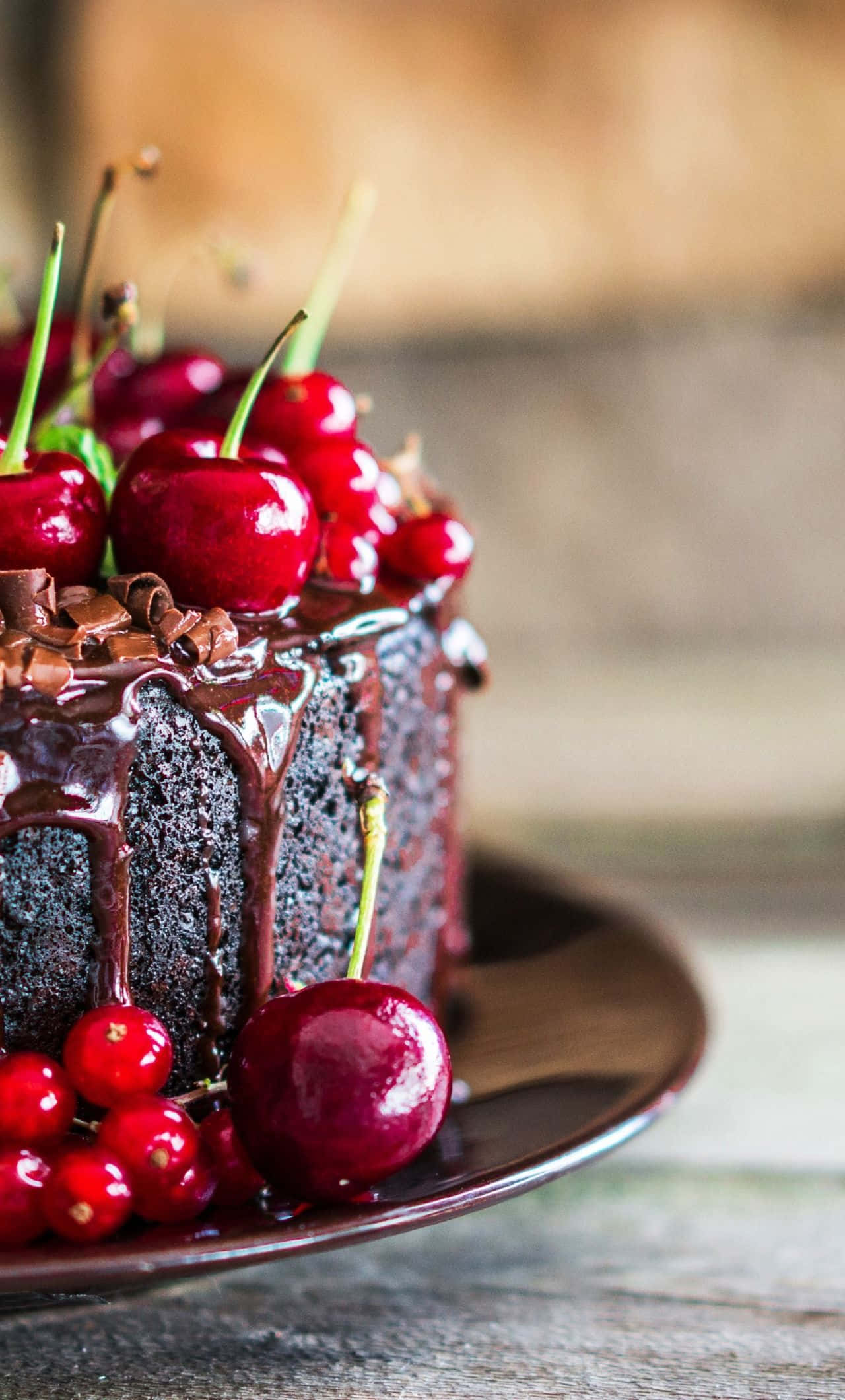 iPhone Food App, chocolate cake, glossy ganache, Full HD Phone Wallpaper