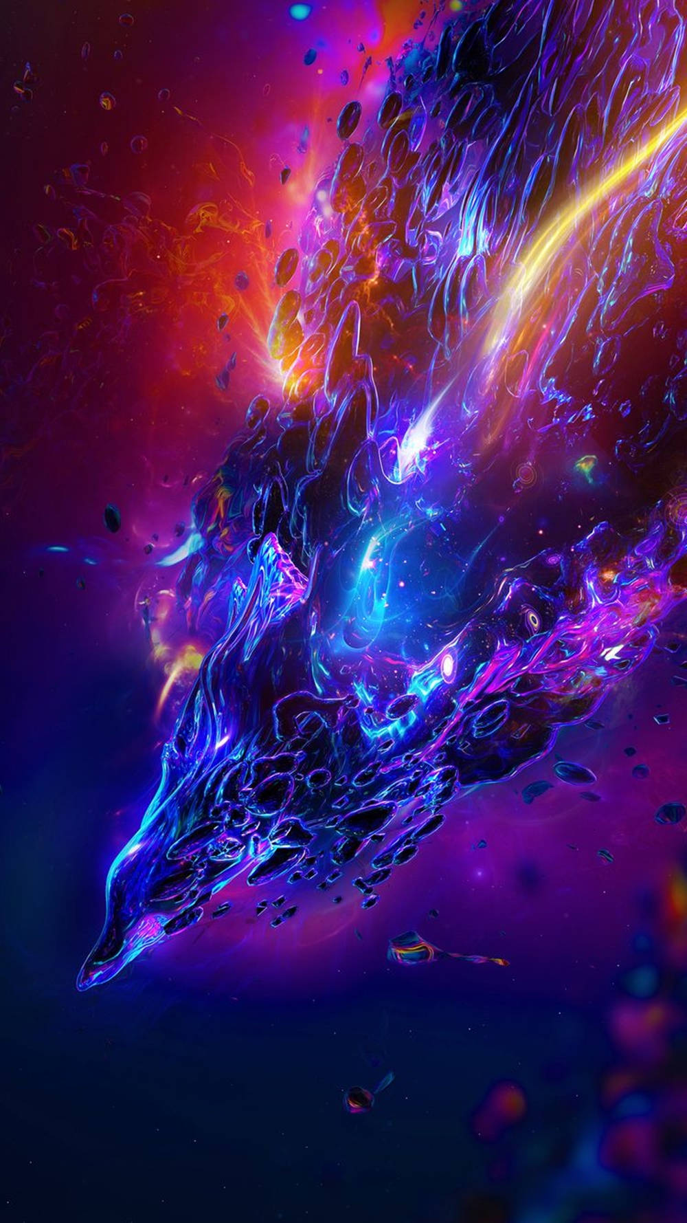iPhone Gaming, cosmic dragon, glowing neon fluids, HD Phone Wallpaper