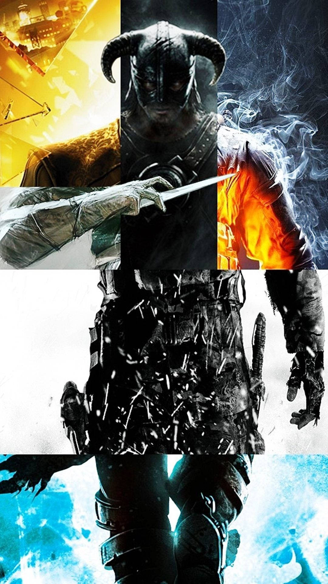 iPhone Gaming, warrior with horns, glowing sword, Full HD Phone Wallpaper