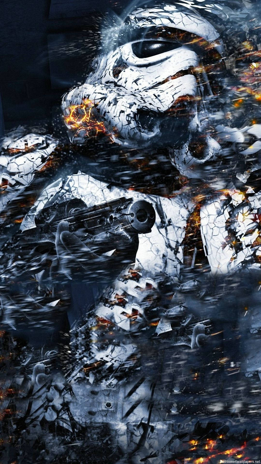 iPhone Gaming, stormtrooper, shattered stormtrooper helmet, Full HD Phone Wallpaper