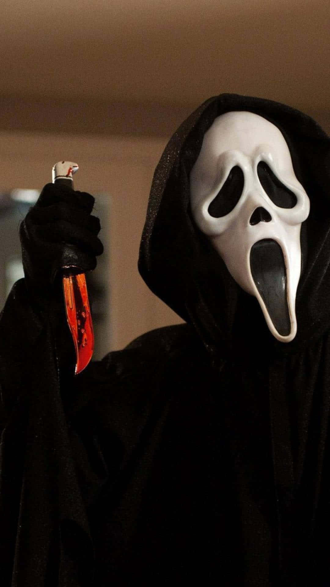 Ghostface, white ghost mask, black hooded robe, Full HD Phone Wallpaper