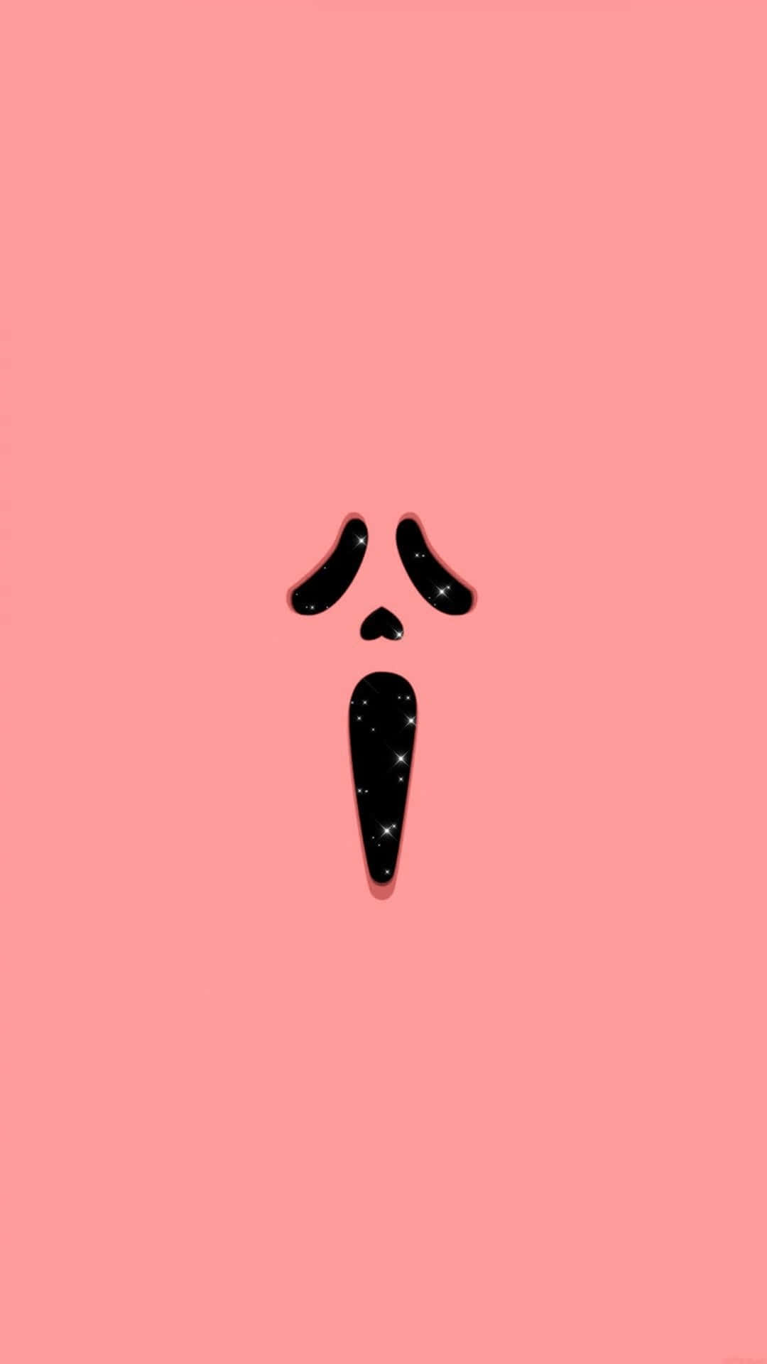Ghostface, minimalist, pink background, Full HD Phone Wallpaper