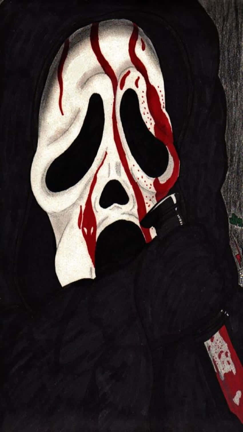 Ghostface, white ghost face mask, red blood streaks, HD Phone Wallpaper