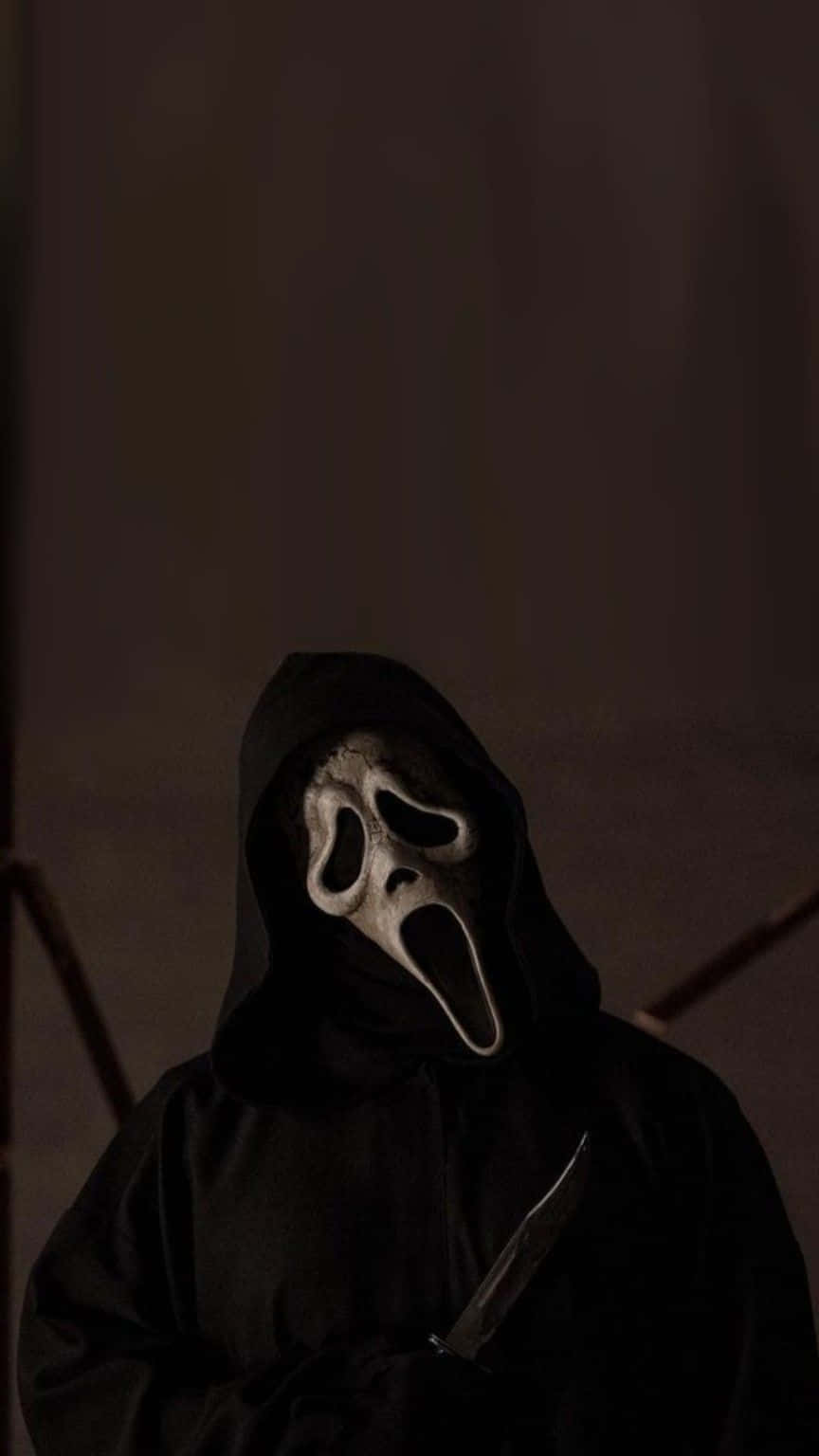 Ghostface, black hooded robe, white scream mask, HD Phone Wallpaper