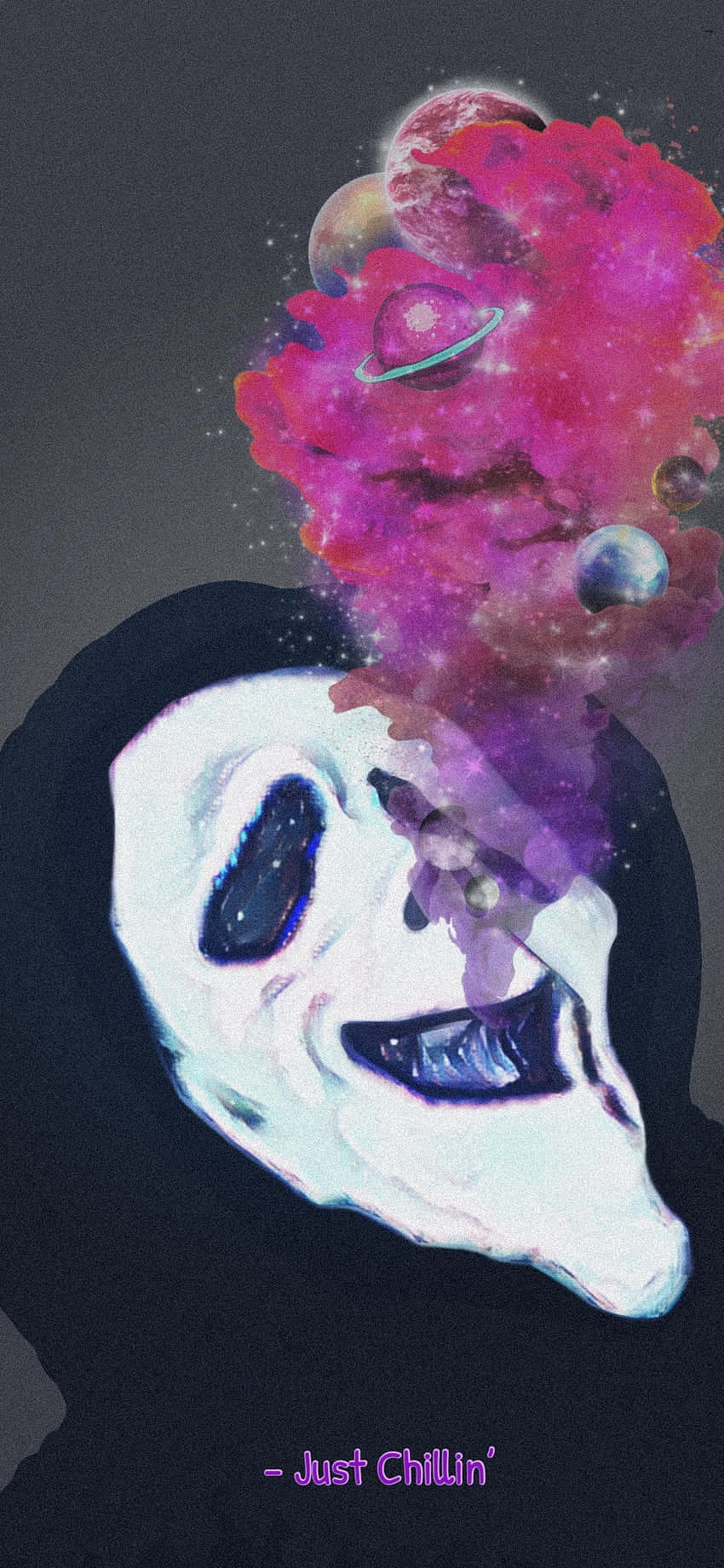 Ghostface, cosmic nebula, floating planets, HD Phone Wallpaper