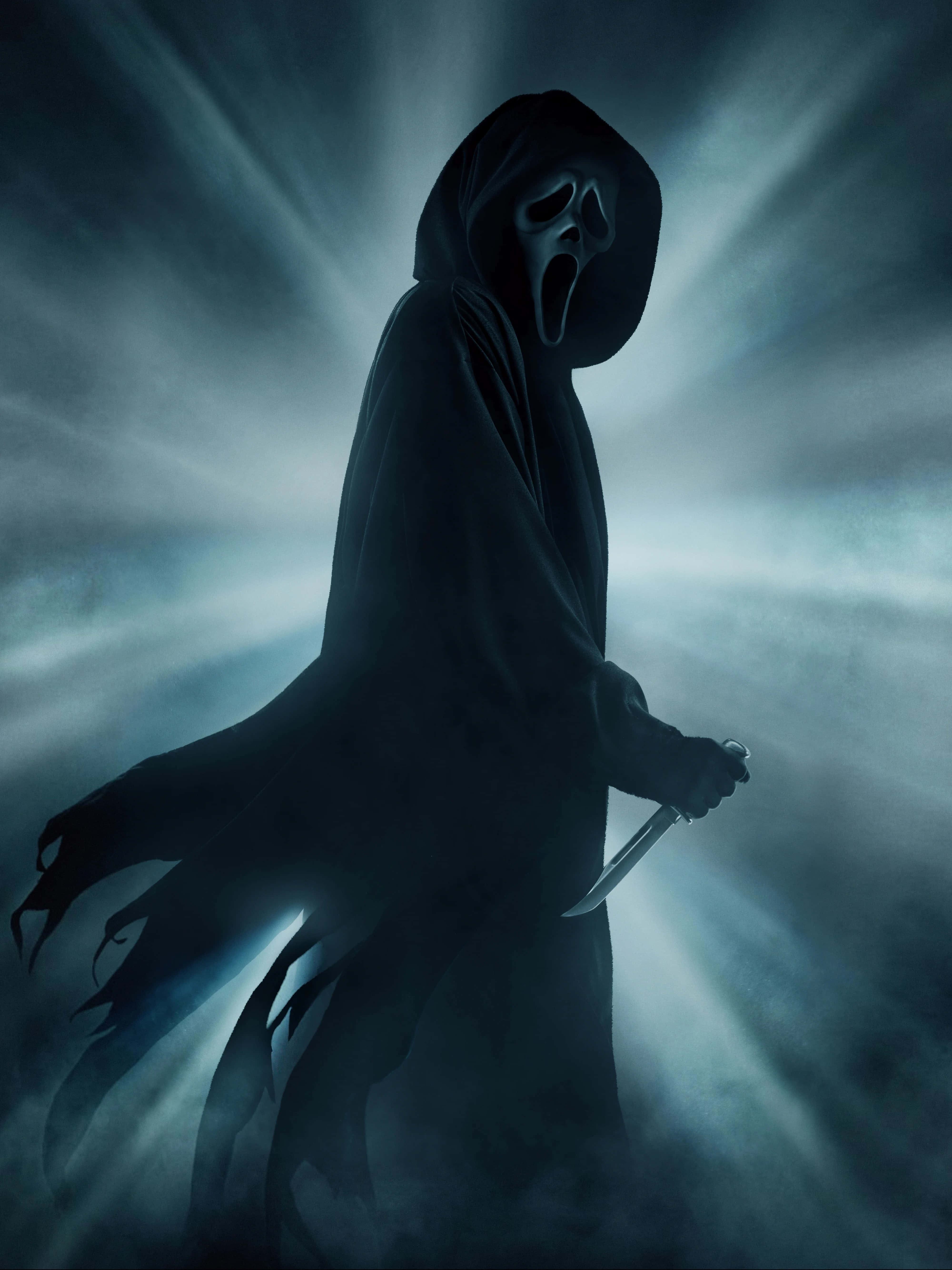 Ghostface, hooded figure, screaming mask, 5K Phone Wallpaper