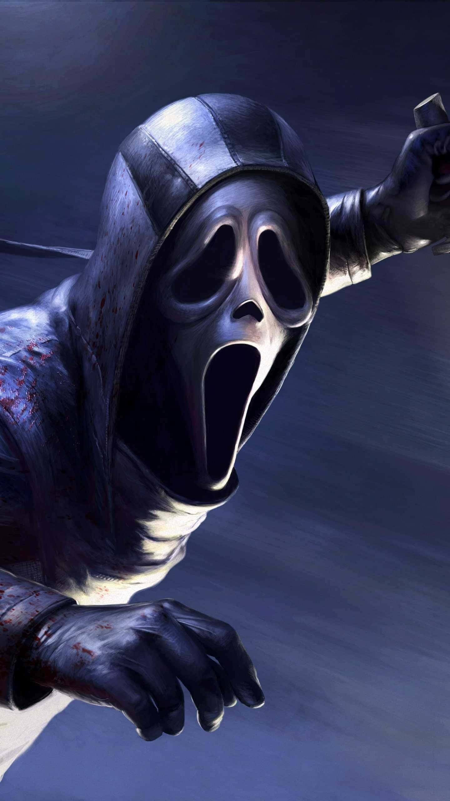 Ghostface, hooded figure, screaming mask, 2K Phone Wallpaper