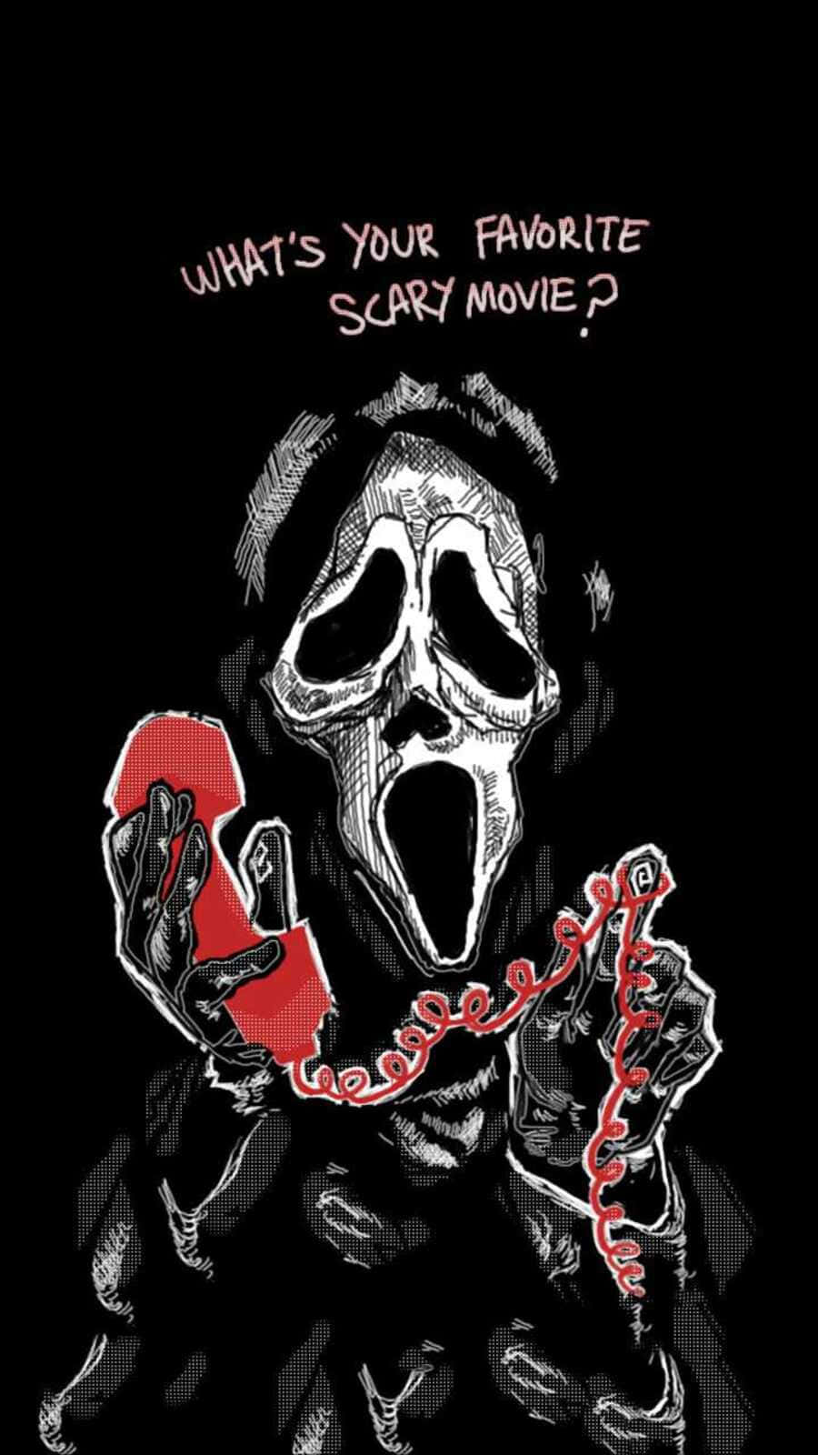 Ghostface, screaming mask, red phone, HD Phone Wallpaper