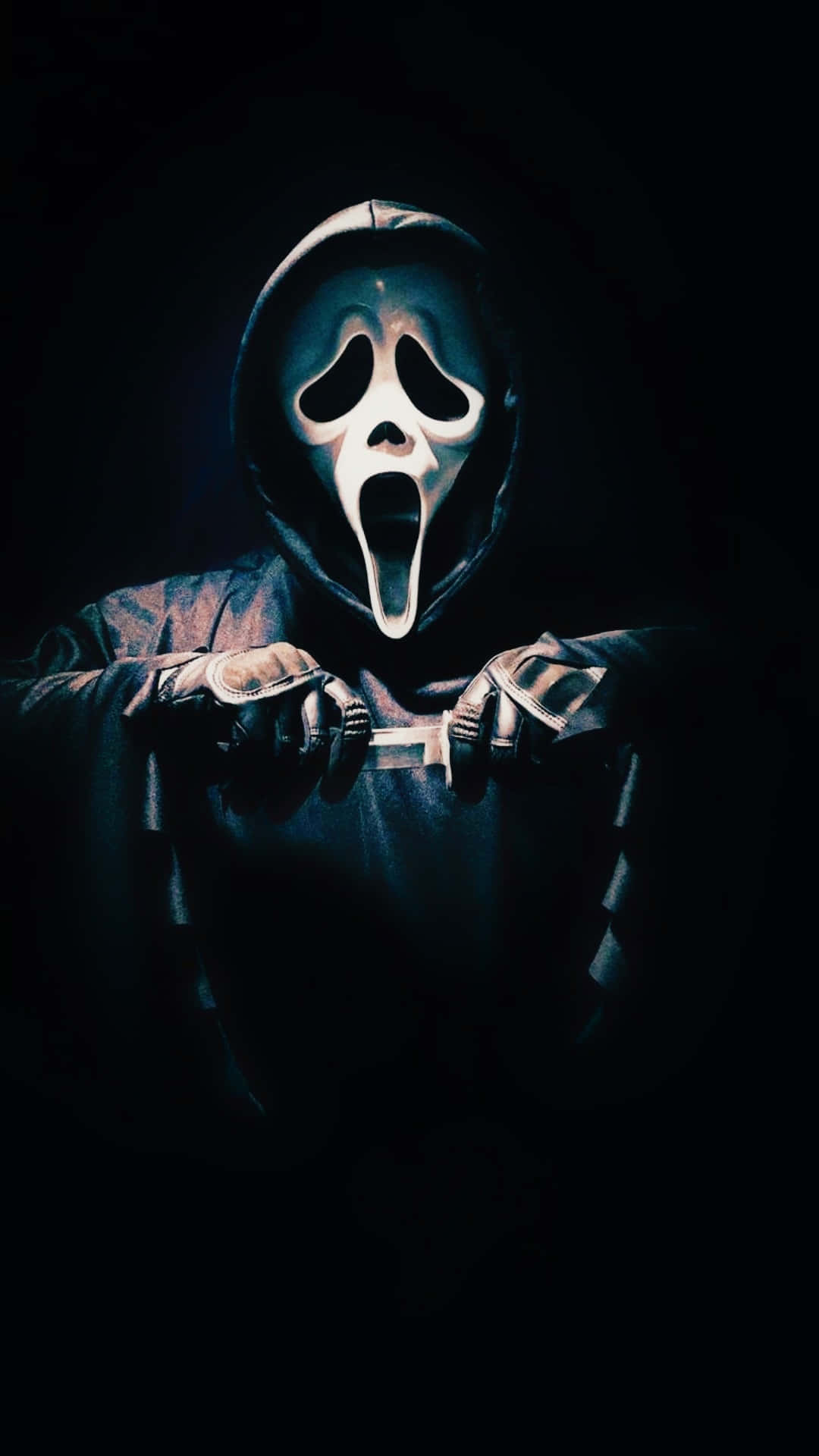 Ghostface, white ghostface mask, knife, Full HD Phone Wallpaper