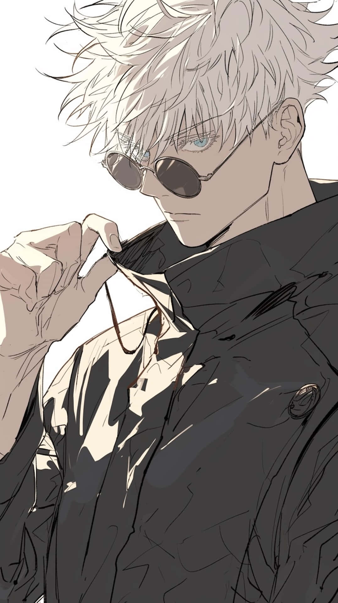 Gojo Satoru, spiky white hair, sunglasses, Full HD Phone Wallpaper