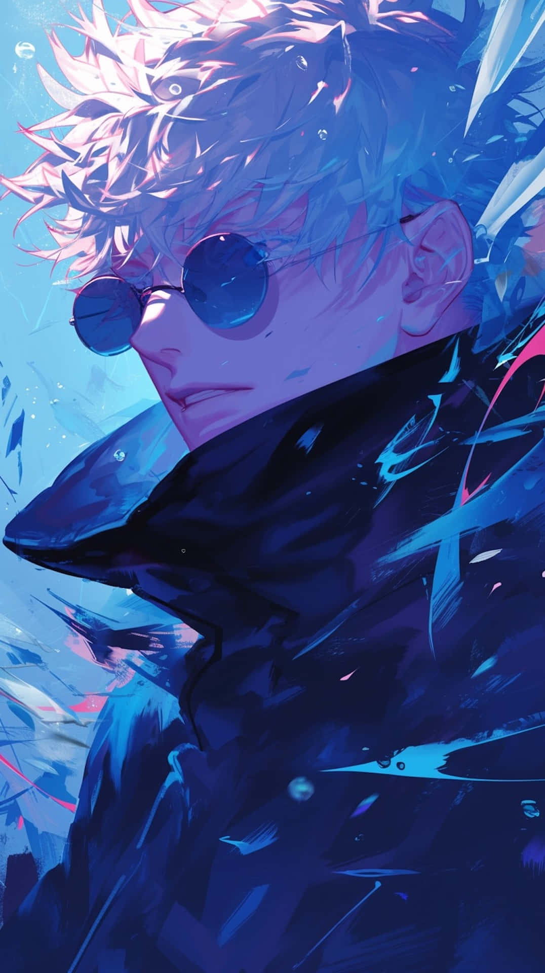 Gojo Satoru, anime character, spiky hair, Full HD Phone Wallpaper