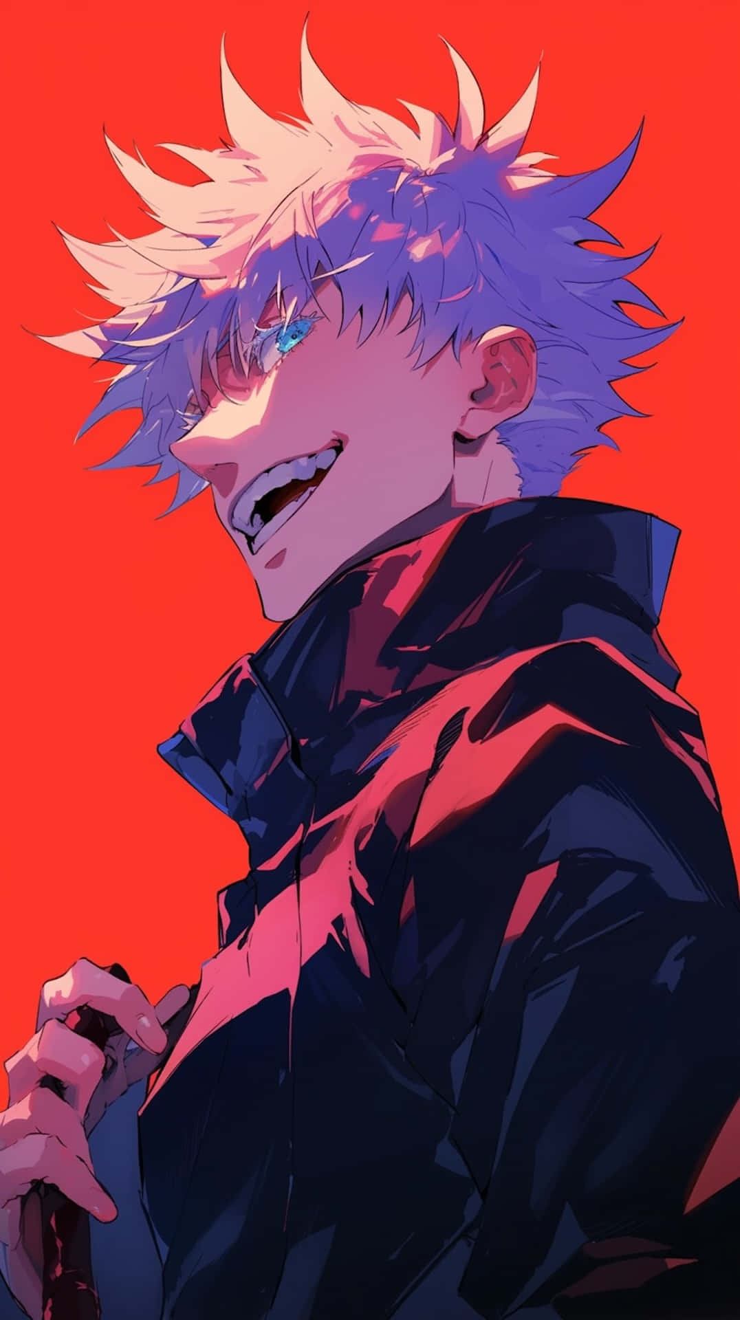 Gojo Satoru, spiky-haired, glowing eyes, Full HD Phone Wallpaper