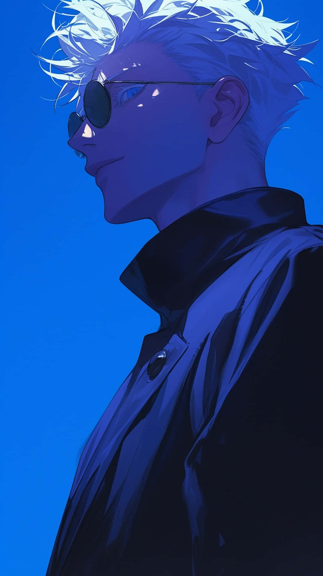 Gojo Satoru, blue aura, spiky white hair, Full HD Phone Wallpaper