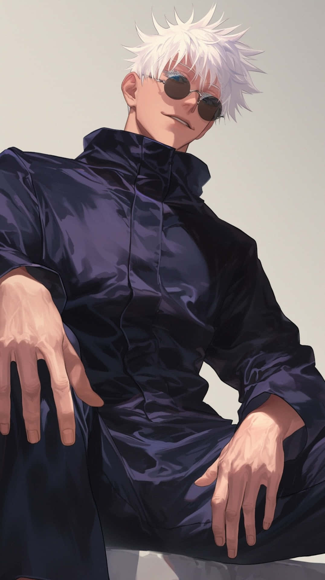 Gojo Satoru, spiky white hair, round sunglasses, Full HD Phone Wallpaper