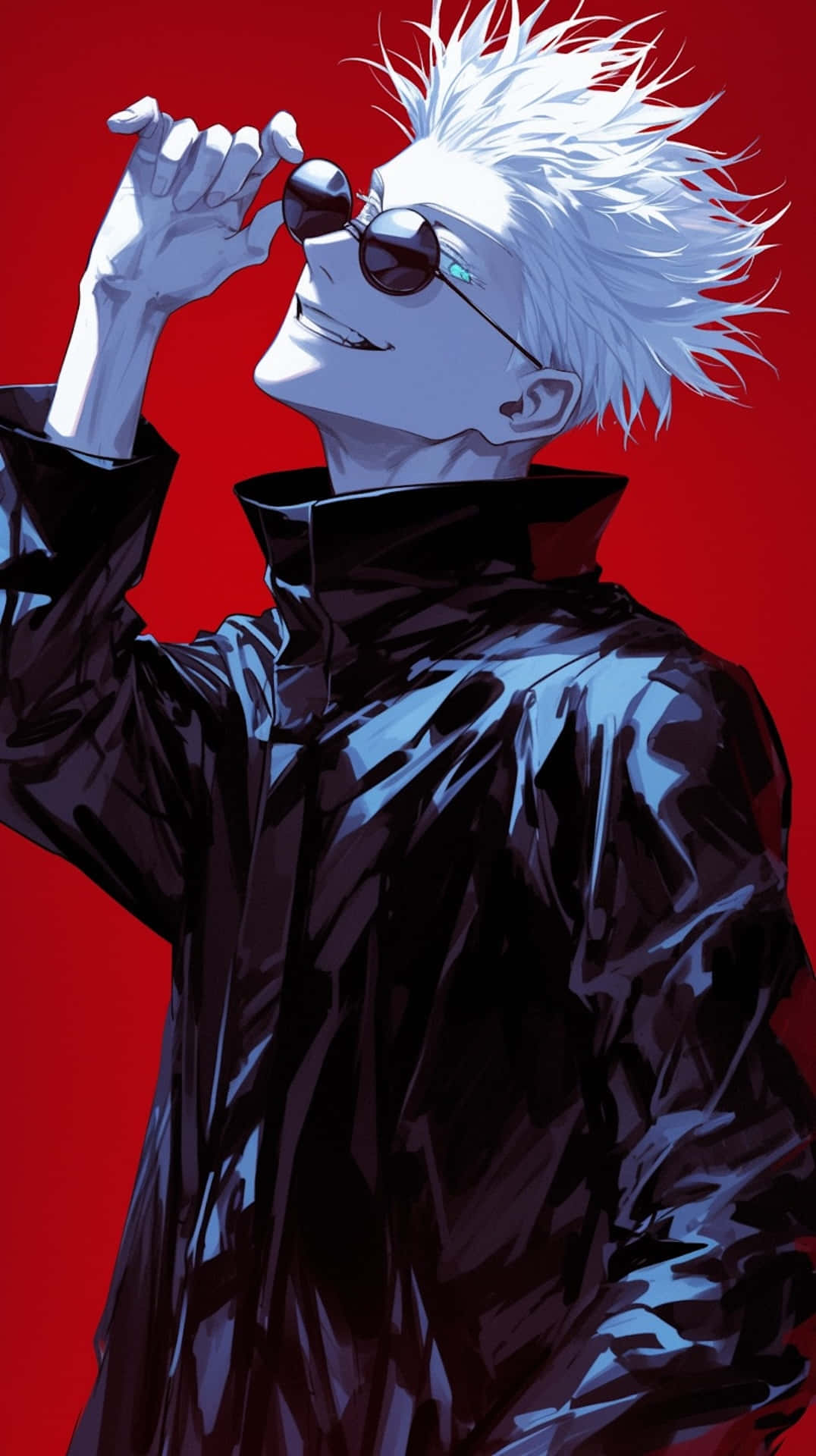 Gojo Satoru, spiky-haired, black coat, Full HD Phone Wallpaper