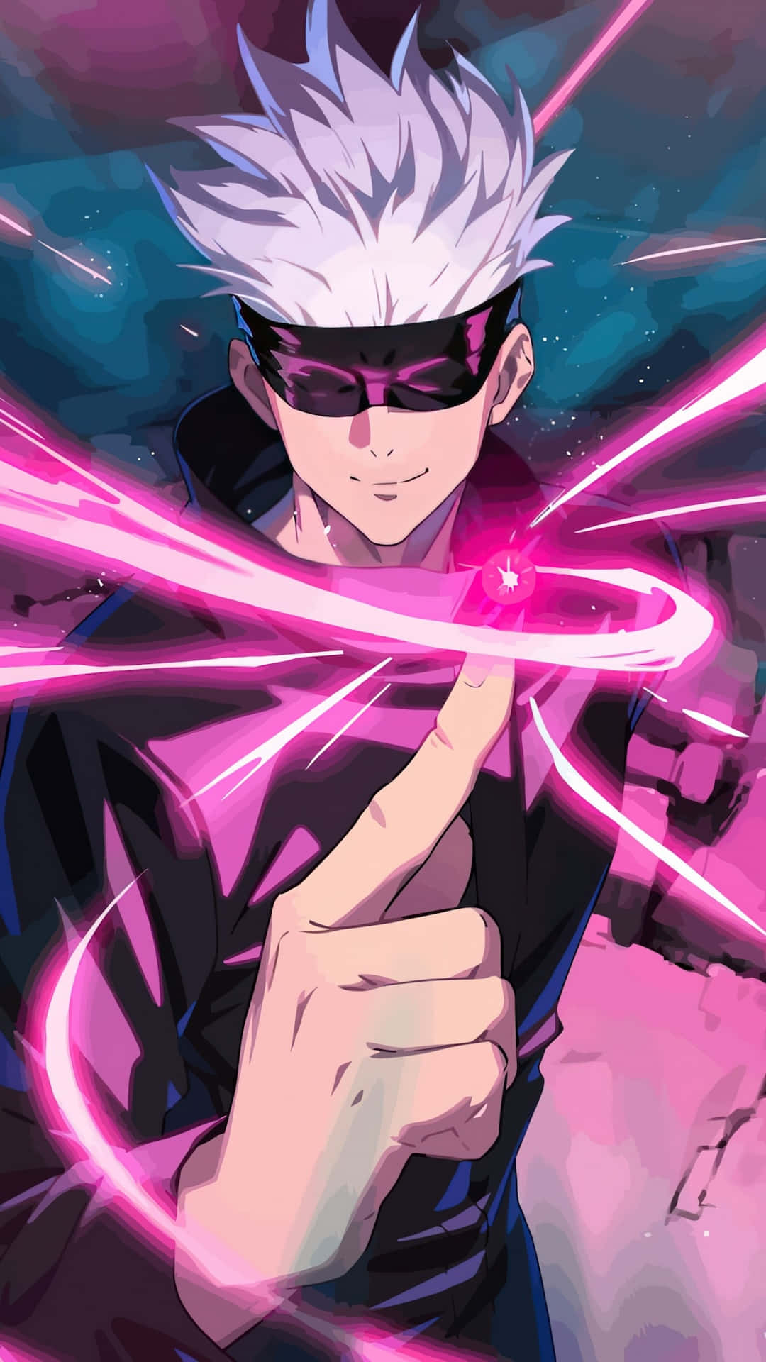 Gojo Satoru, spiky white hair, black mask, Full HD Phone Wallpaper