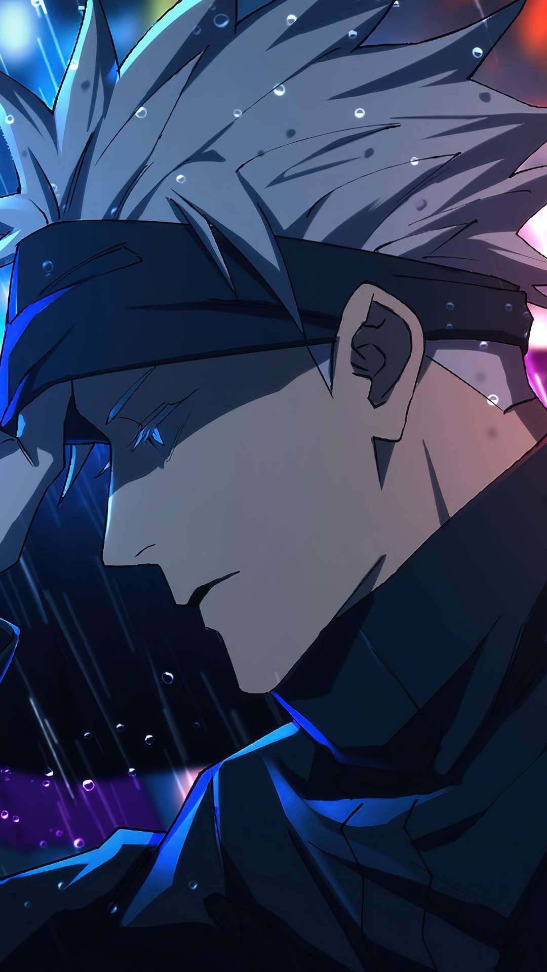 Gojo Satoru, spiky silver hair, headband, Full HD Phone Wallpaper