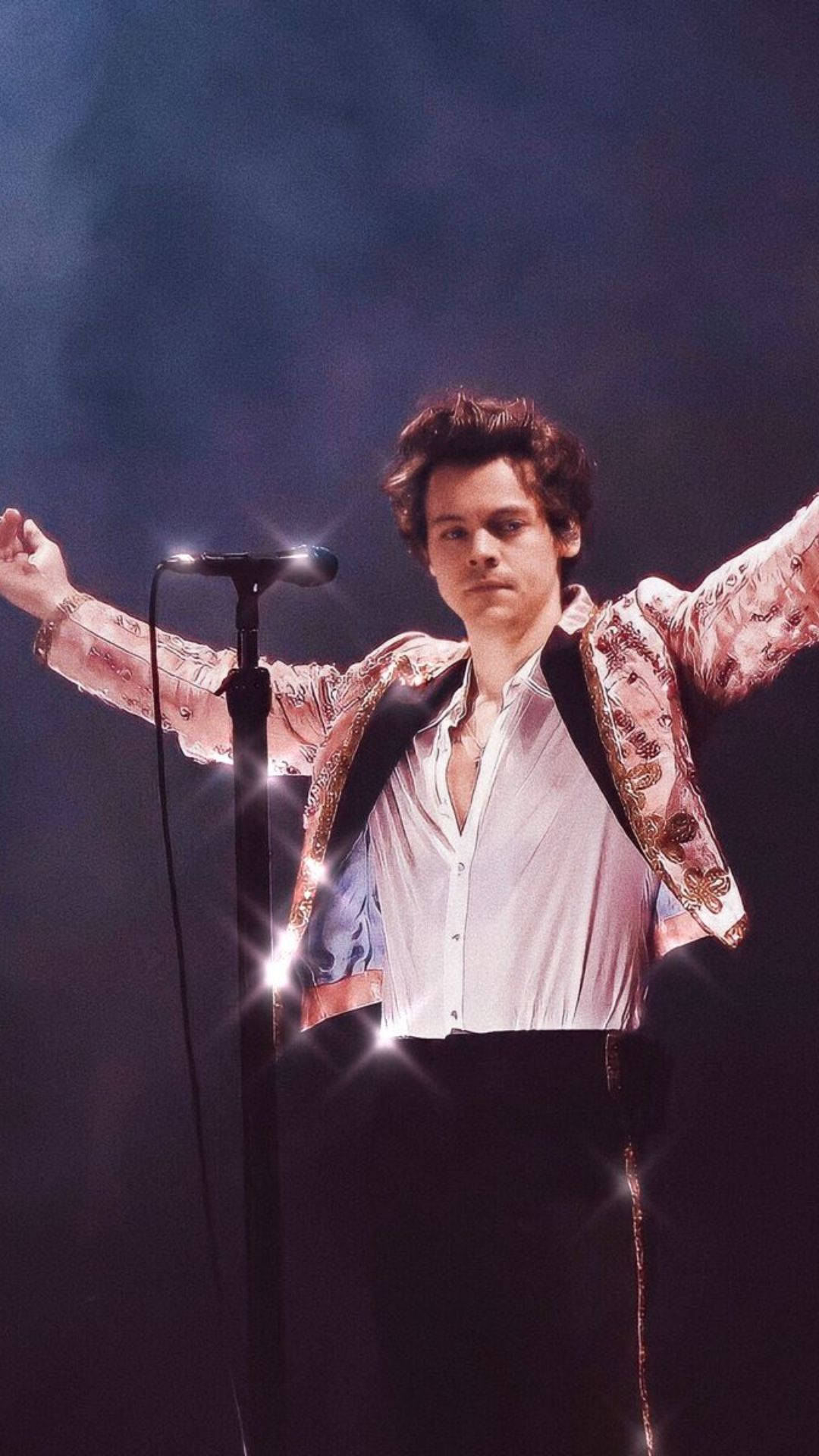 iPhone Harry Styles, Harry Styles, shimmering suit, Full HD Phone Wallpaper
