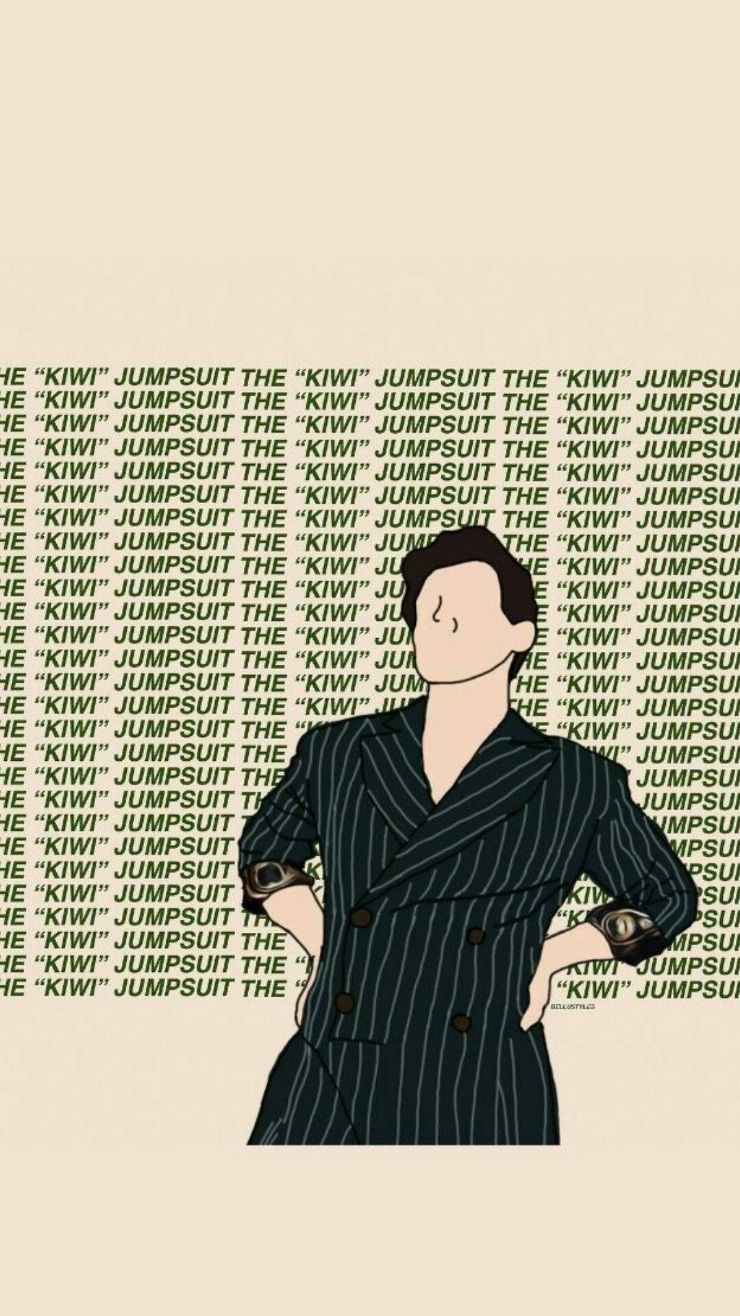 iPhone Harry Styles, pinstripe jumpsuit, repeating text background, Full HD Phone Wallpaper