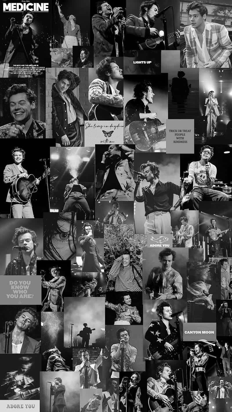 Harry Styles, black and white, performance, HD Phone Wallpaper