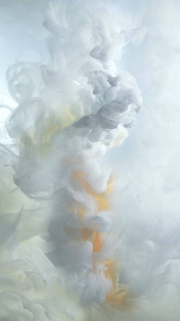 white smoke, golden orange streaks, soft light blue background, HD Phone Wallpaper