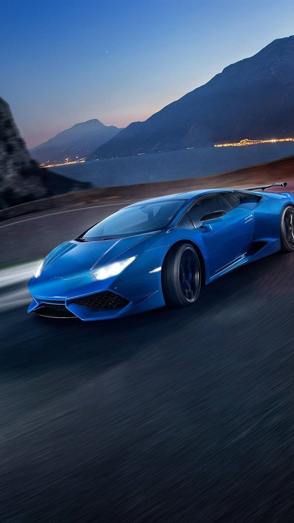 Lamborghini, coastal road, dusk, HD Phone Wallpaper