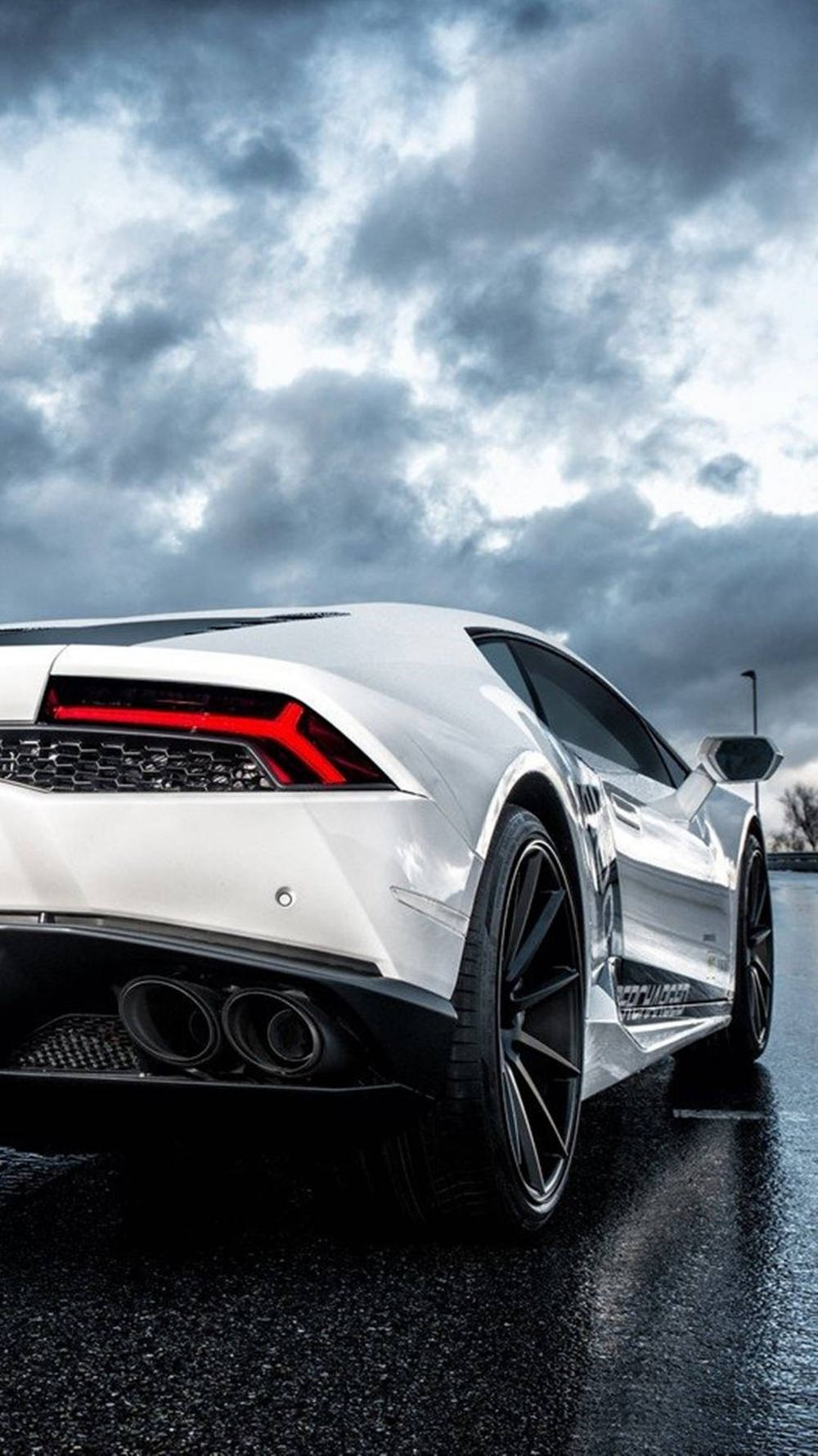 iPhone Lamborghini, sleek white sports car, red taillights, HD Phone Wallpaper