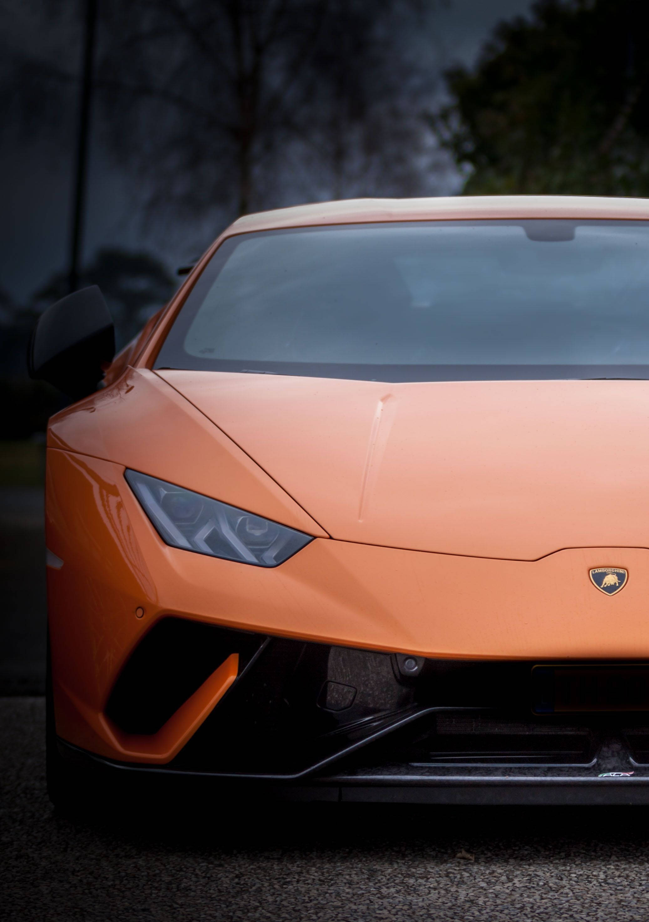 Lamborghini, stunning orange, iPhone Lamborghini, 2K Phone Wallpaper