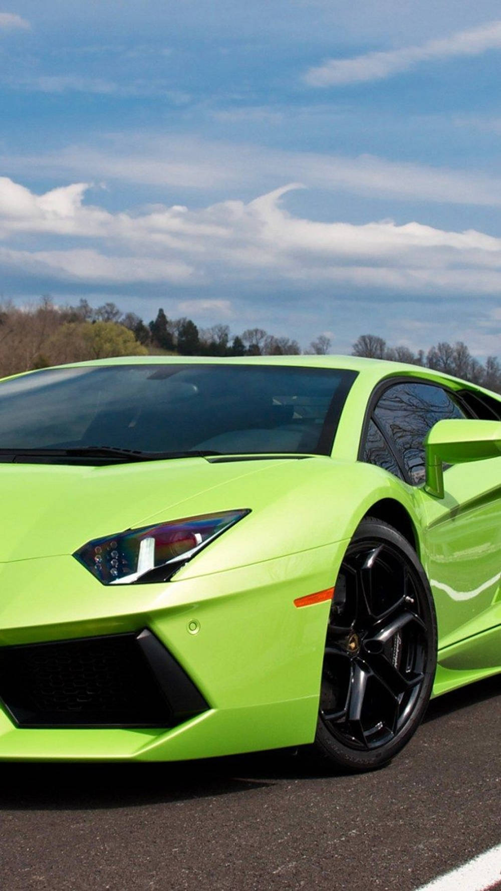Lamborghini, lime green, asphalt, HD Phone Wallpaper