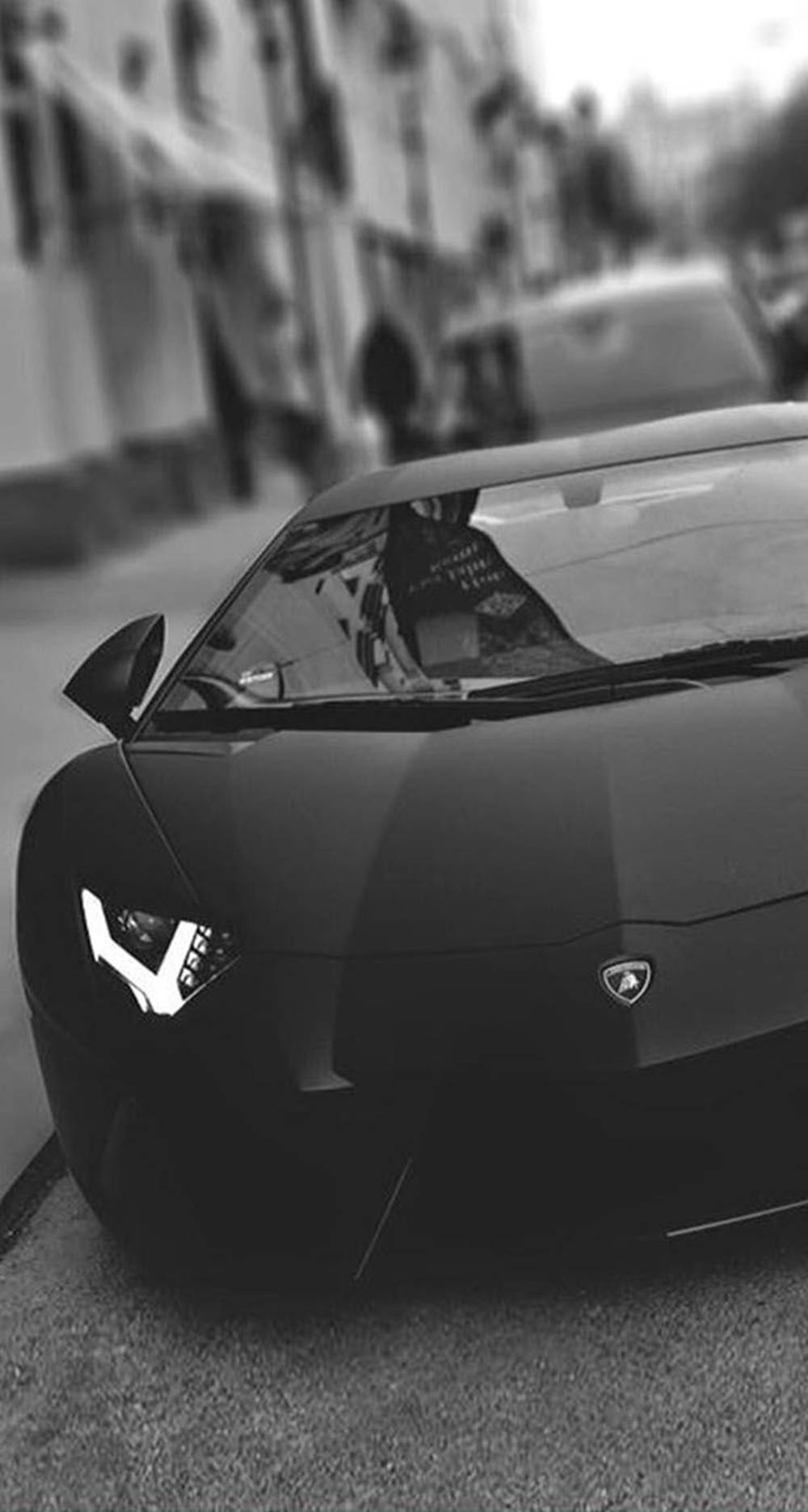 Lamborghini, black, city street, HD Phone Wallpaper