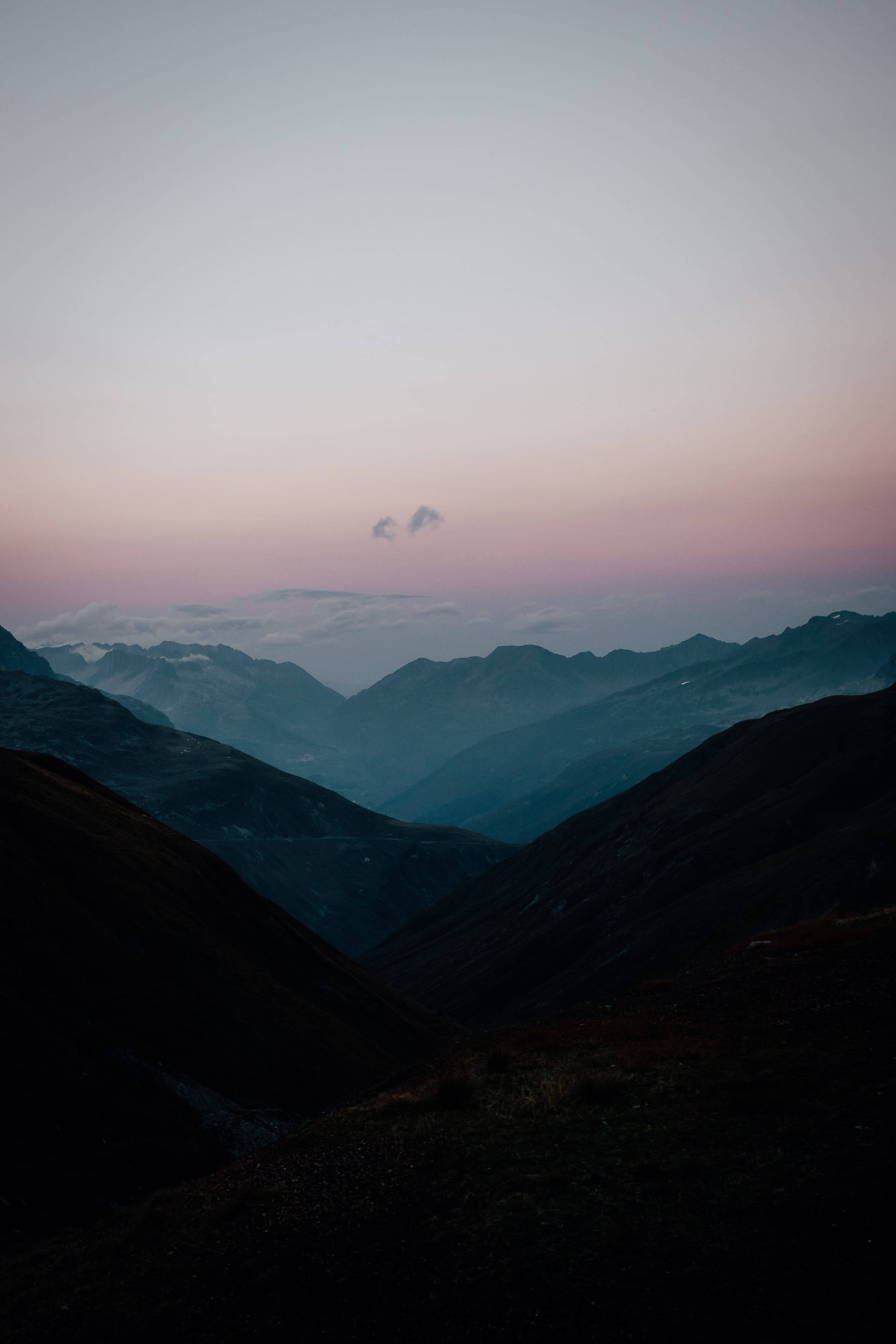 iPhone Landscape, foggy morning, mountain valley, 4K Phone Wallpaper
