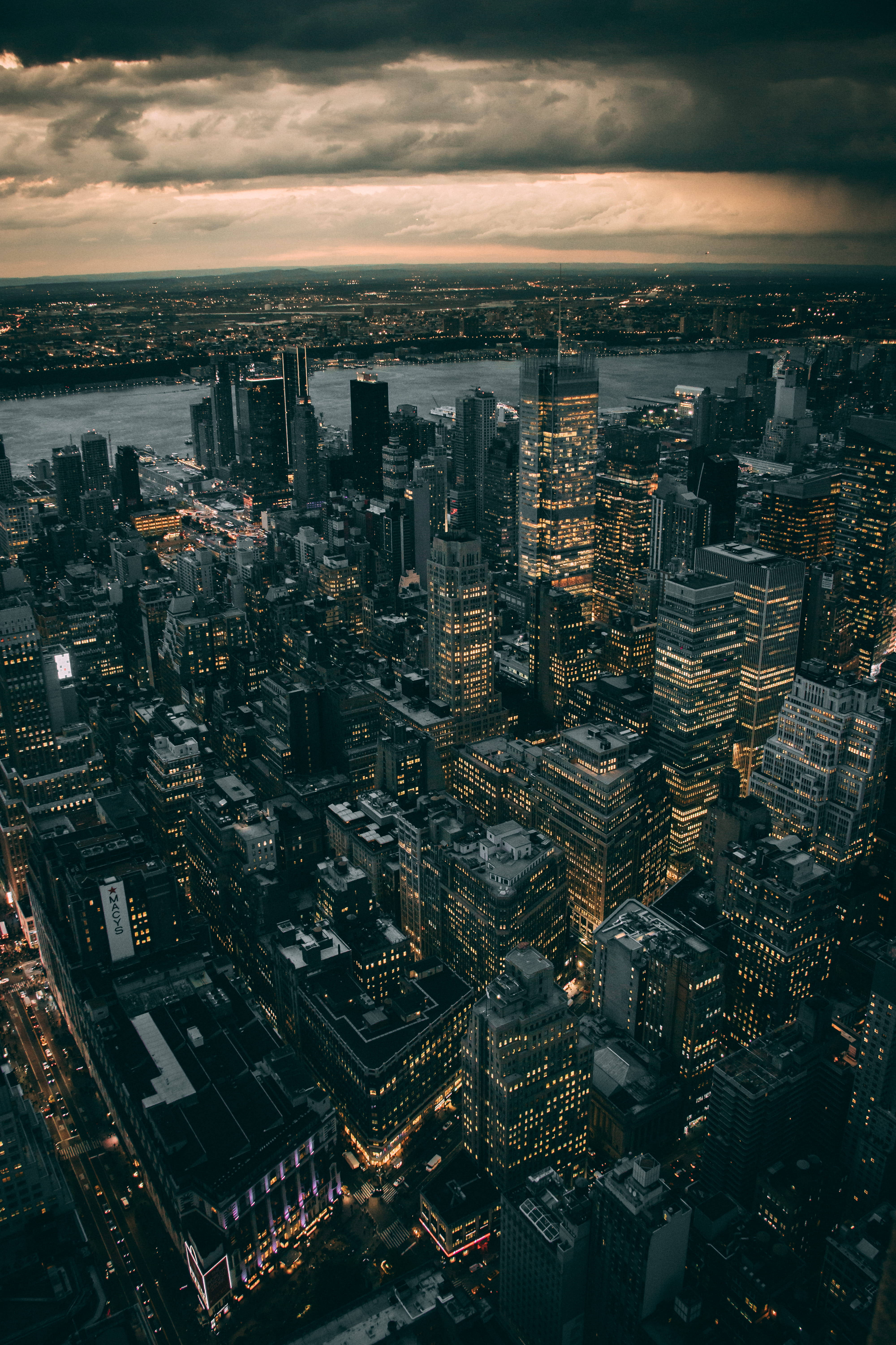 iPhone Landscape, tall buildings, cityscape, 5K Phone Wallpaper