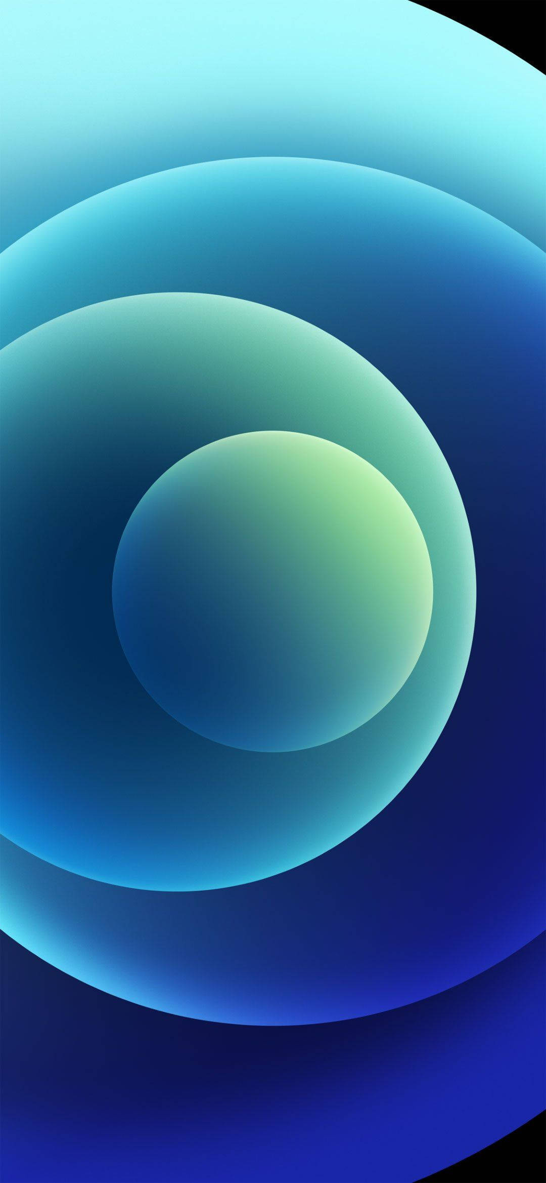 abstract spheres, glowing translucent spheres, gradient blues and greens, Full HD Phone Wallpaper