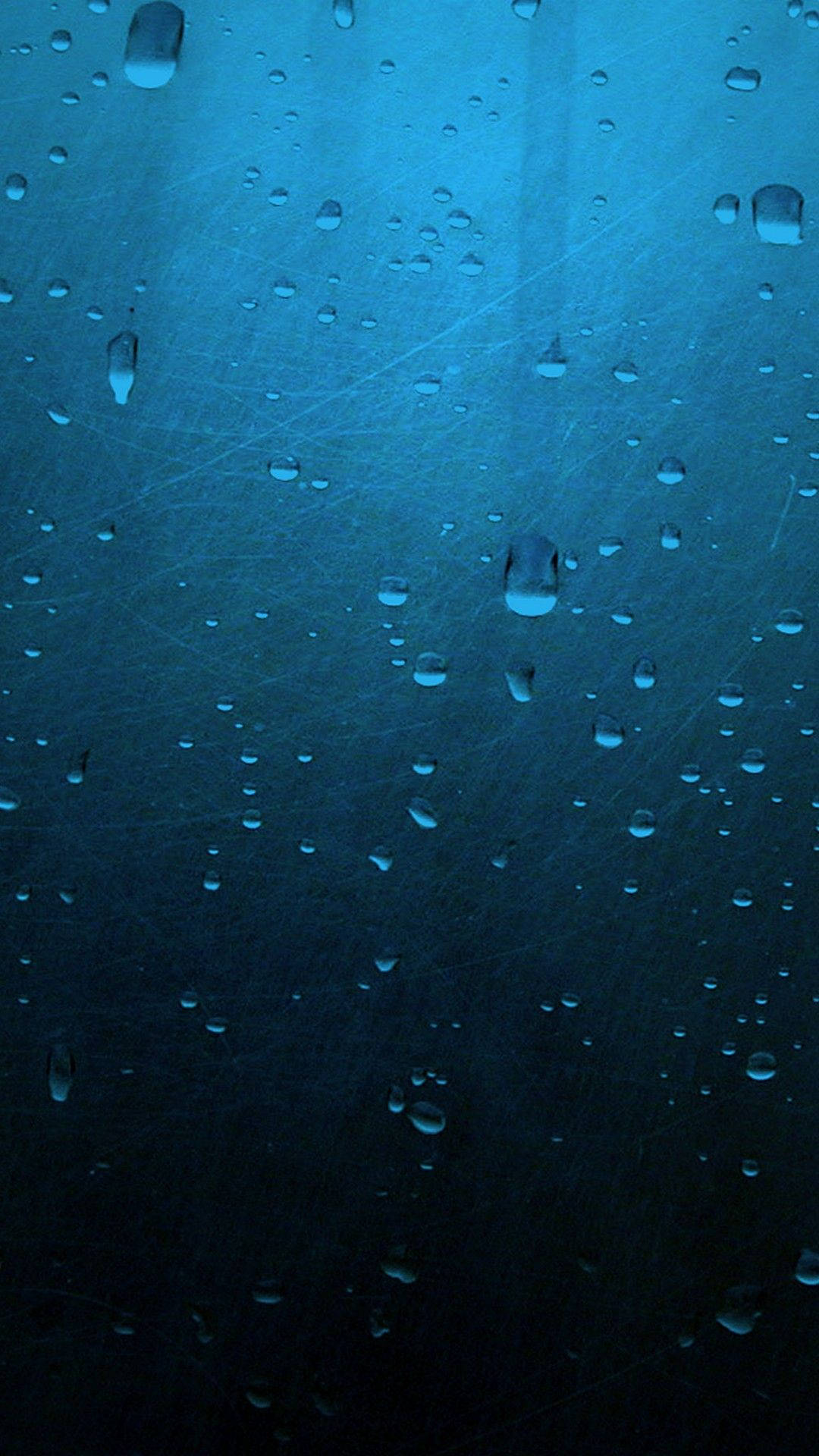 Raindrops, textured glass surface, deep blue ambient light, Full HD Phone Wallpaper