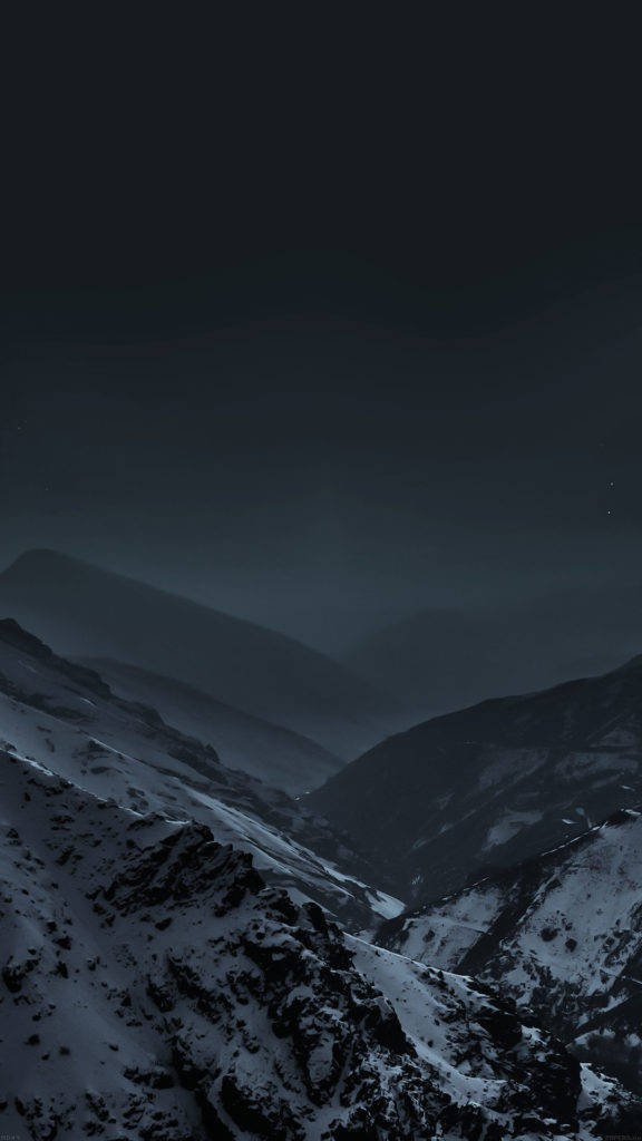 Dark Mountain, iPhone Live, snow-covered mountain valley, SD Phone Wallpaper