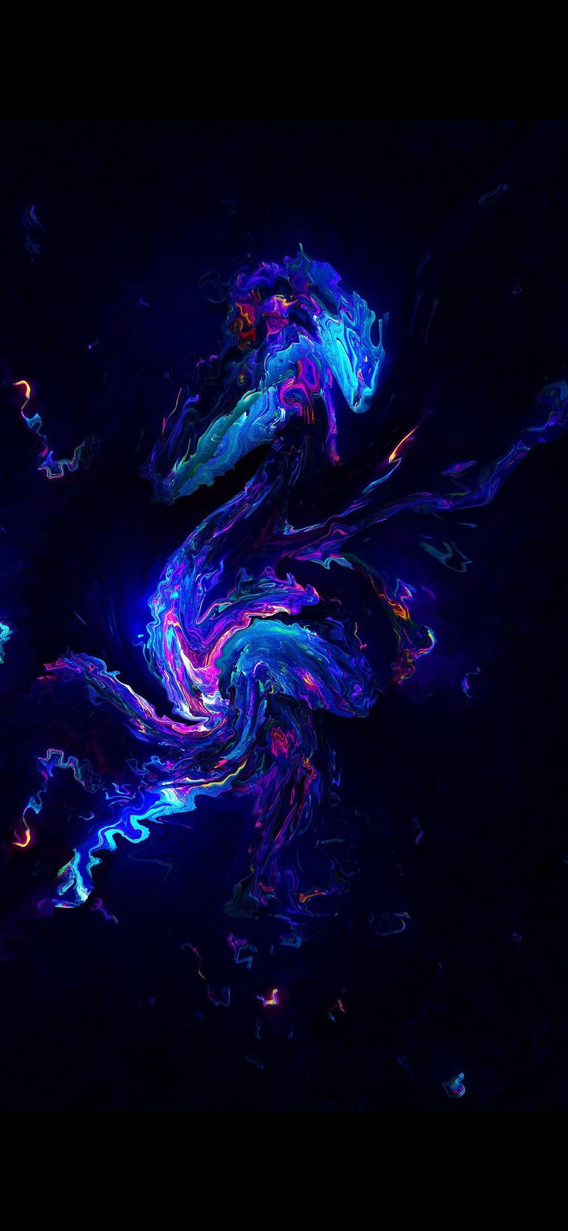 iPhone, neon blue, purple, Full HD Phone Wallpaper