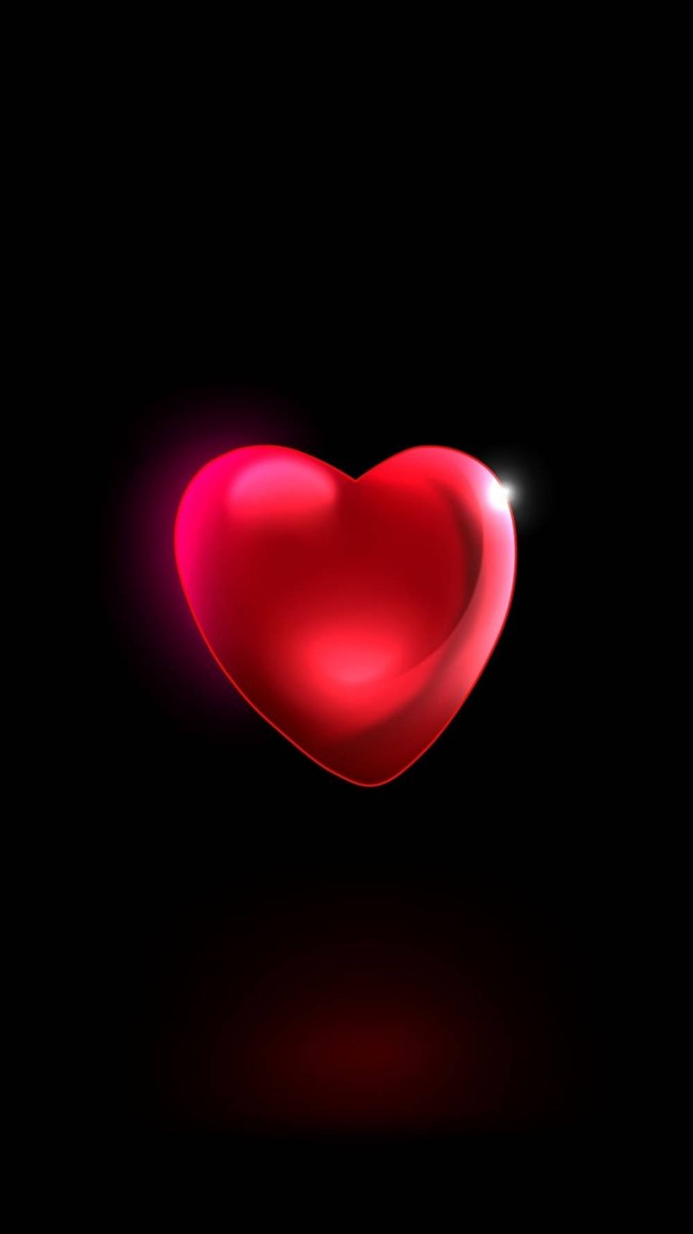 3D Heart, glowing red heart, bright highlight, HD Phone Wallpaper
