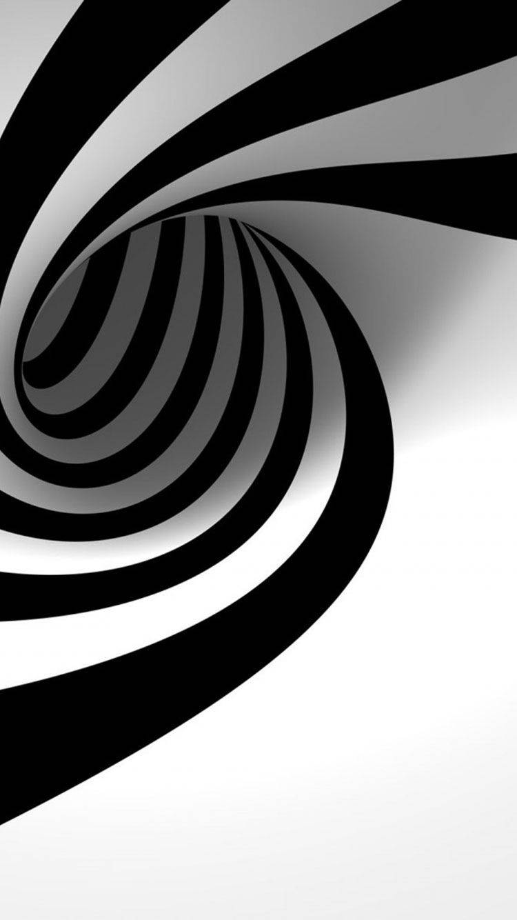 black and white, iPhone, spiral, HD Phone Wallpaper