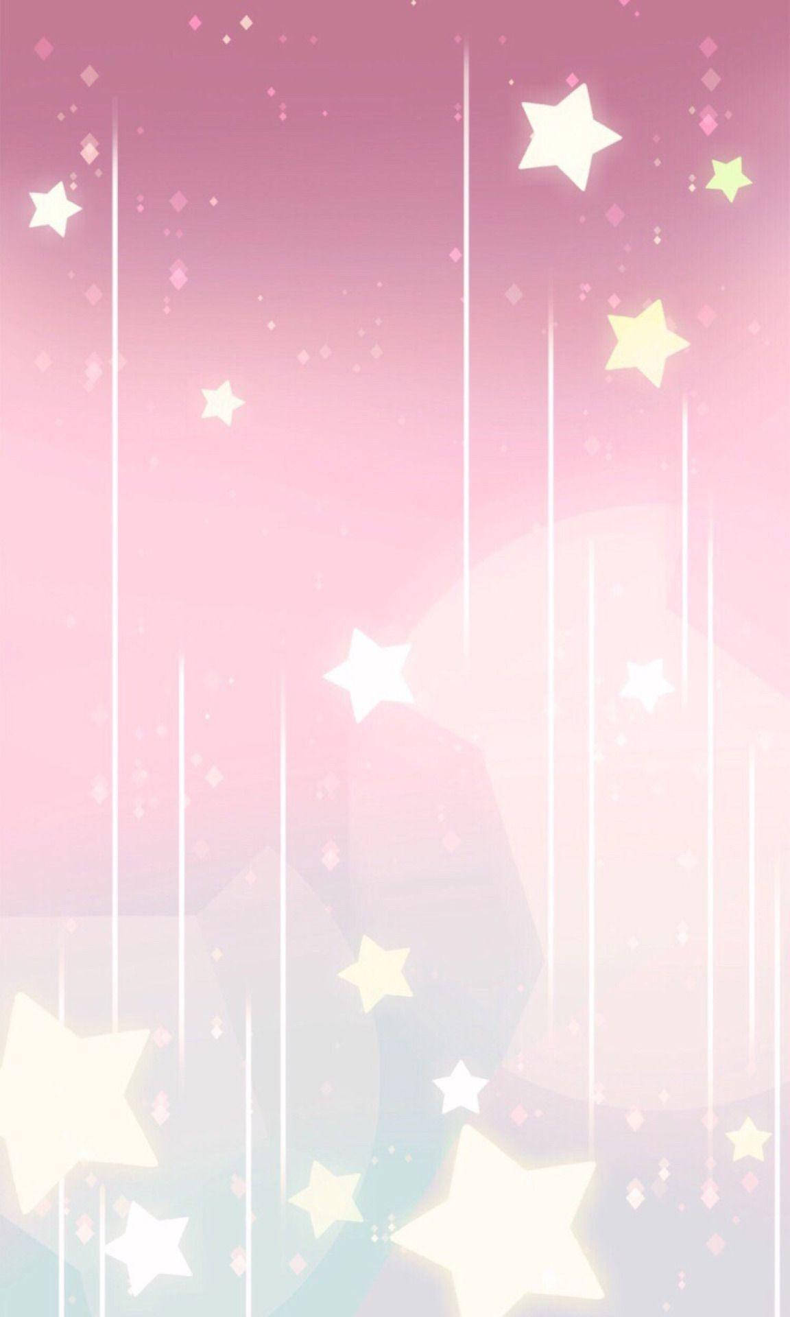 iPhone Pink Aesthetic, soft pink gradient sky, glowing stars, Full HD Phone Wallpaper