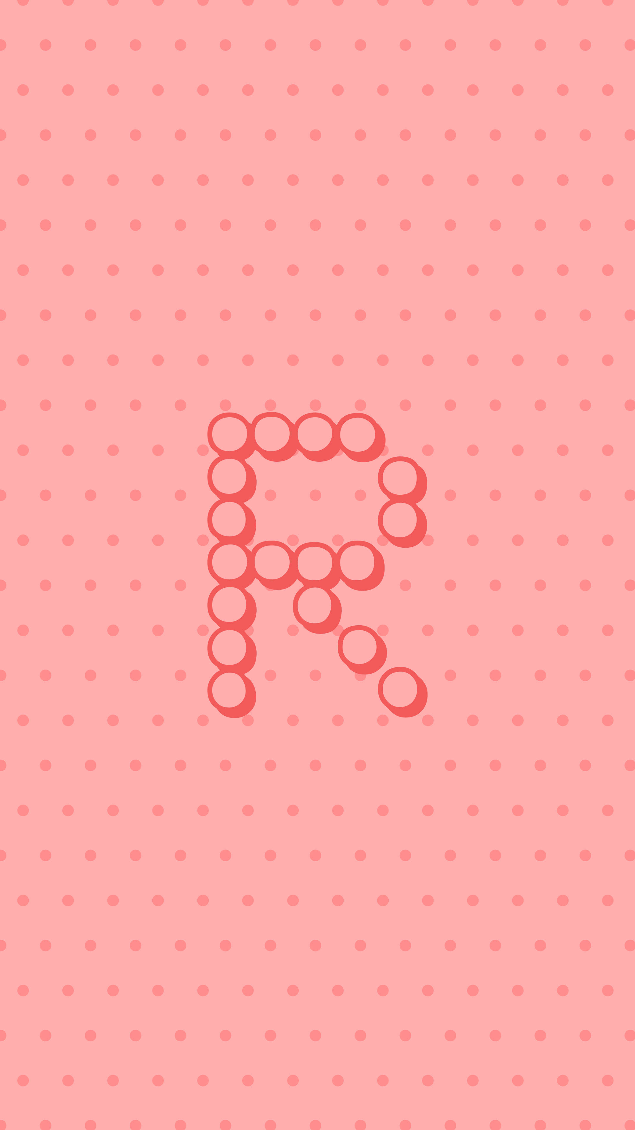 Polka Dot R Alphabet, letter R, connected circles, 4K Phone Wallpaper