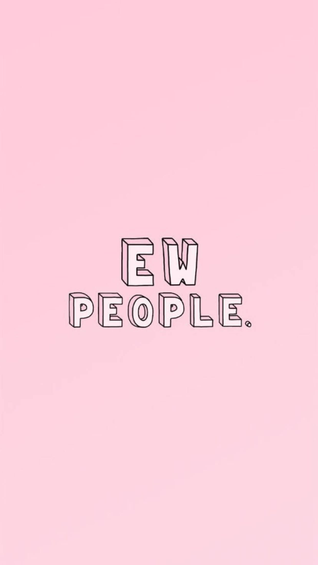 iPhone Pink Aesthetic, pastel pink background, bold black outlined text, Full HD Phone Wallpaper