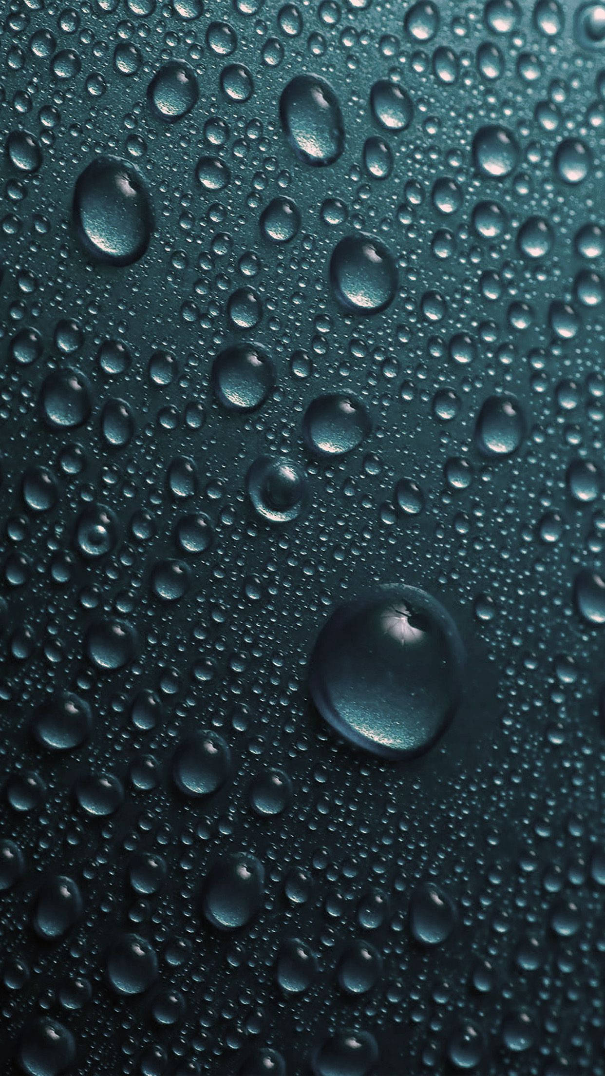 iPhone Rain, dark teal, glistening water droplets, Full HD Phone Wallpaper